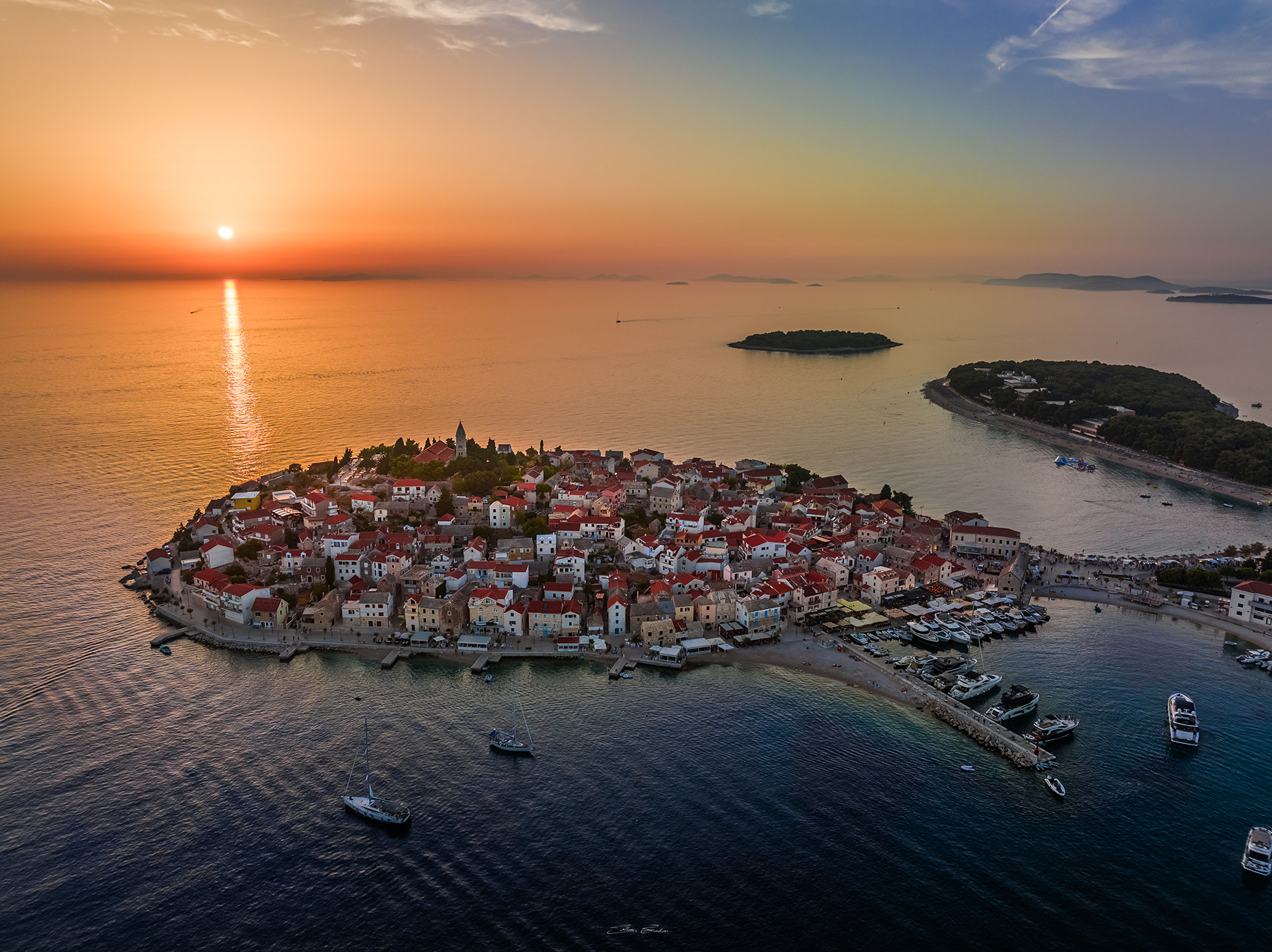 Aerial view of Primošten - Croatia