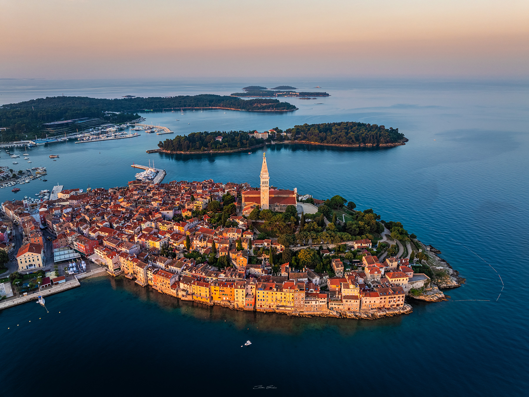 Aerial view of Rovinj, Croatia