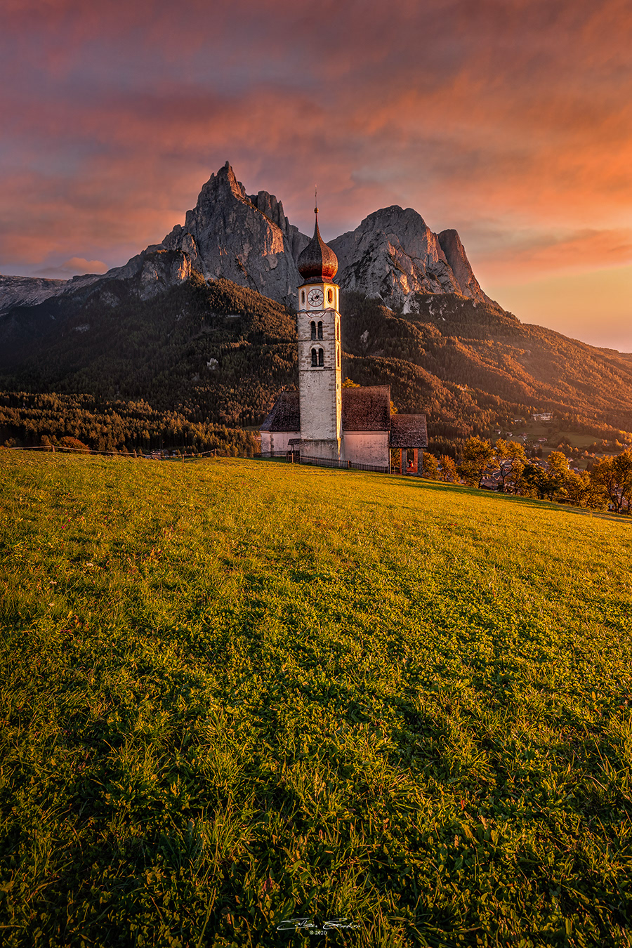 St. Valentin Church sunset