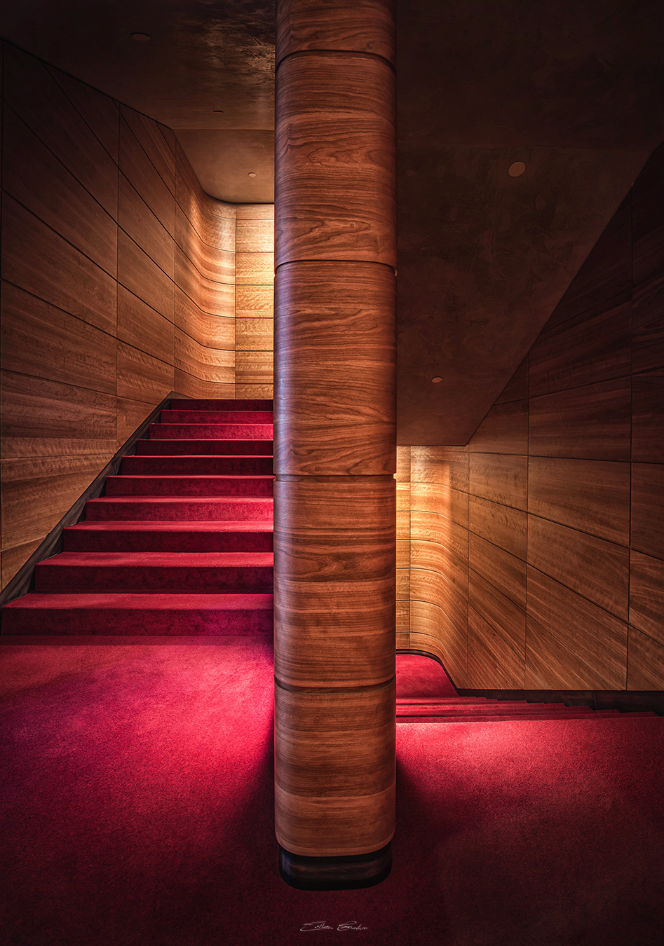 Beautiful Staircase of MUPA - Muveszetek Palotája - Palace of Art - Budapest, Hungary
