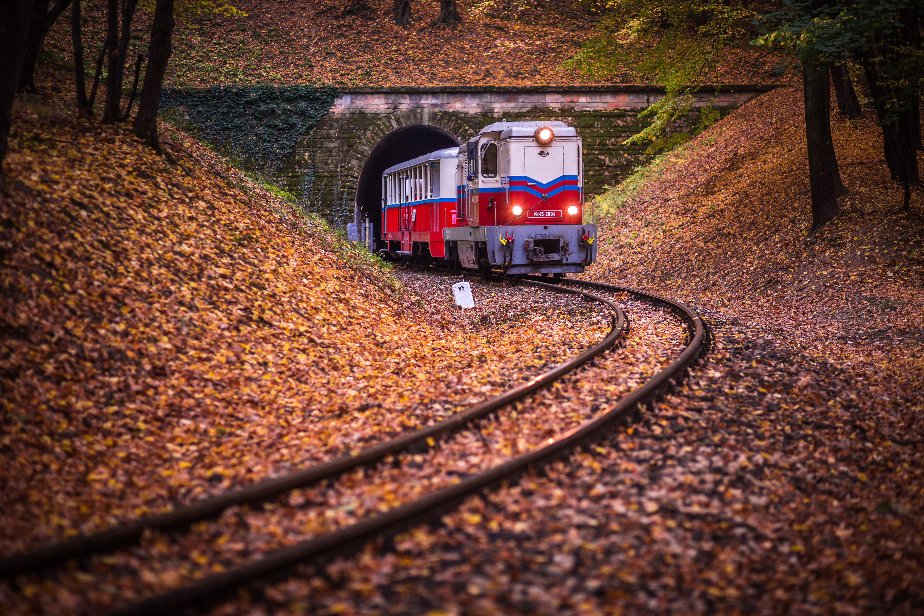 Children's Railroad in the Buda Hills of Budapest, Hungary