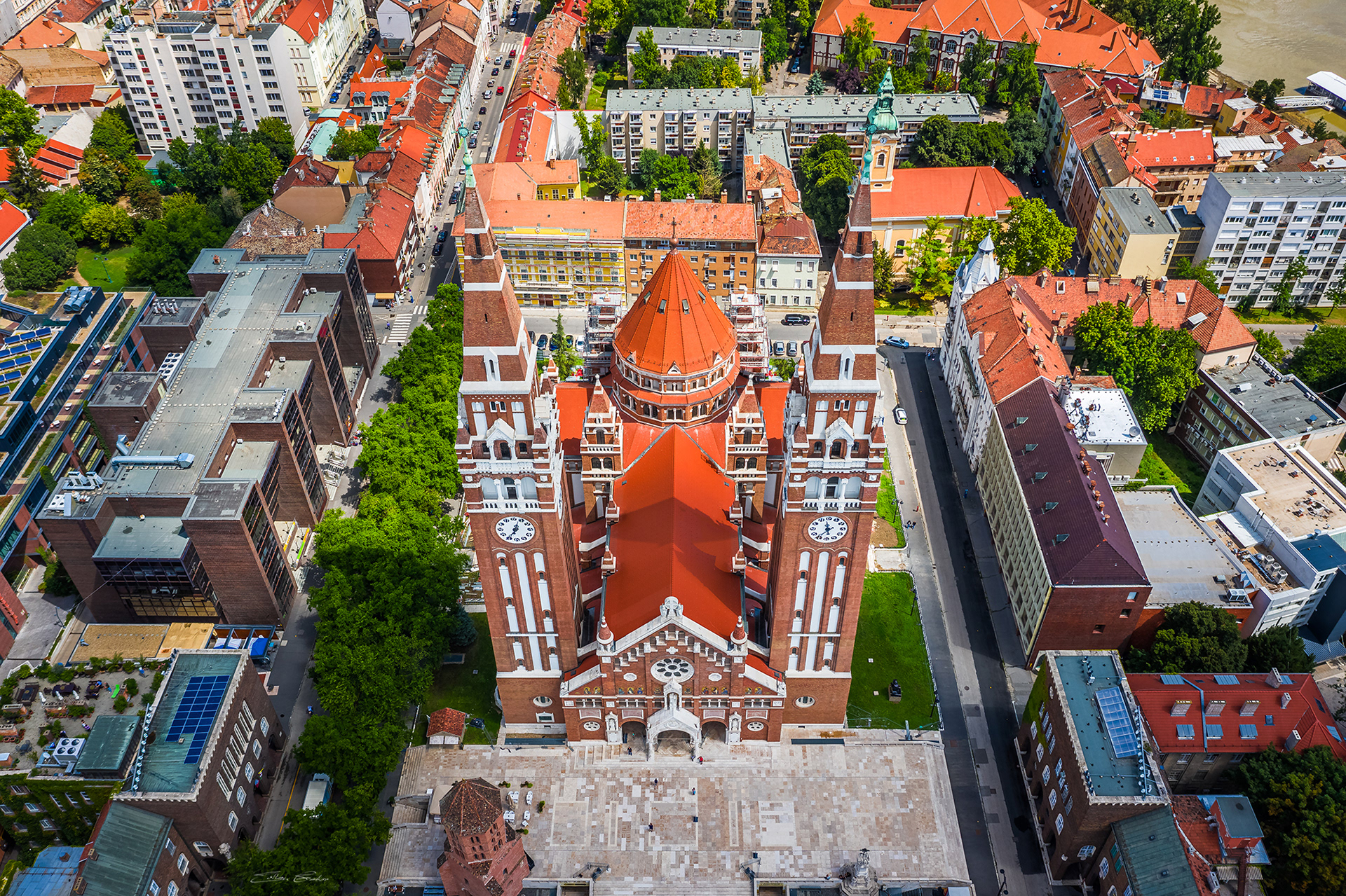 Aerial view of Szeged Cathedral / Szegedi dóm