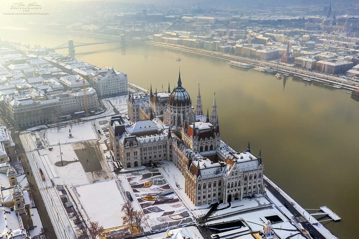 Parliament of Hungary at wintertime