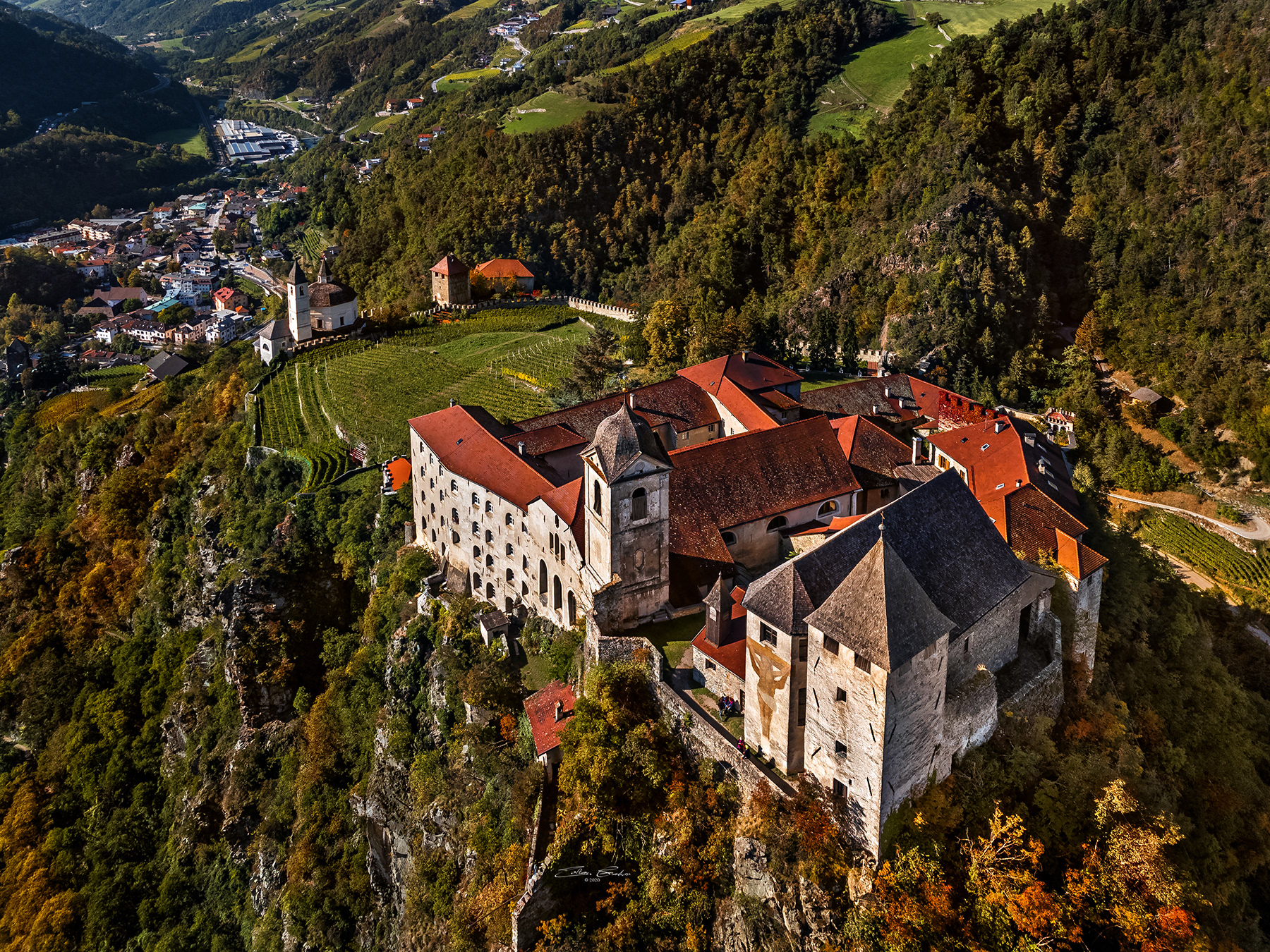 Säben Abbey (Monastero di Sabiona) with Chiusa (Klausen) comune