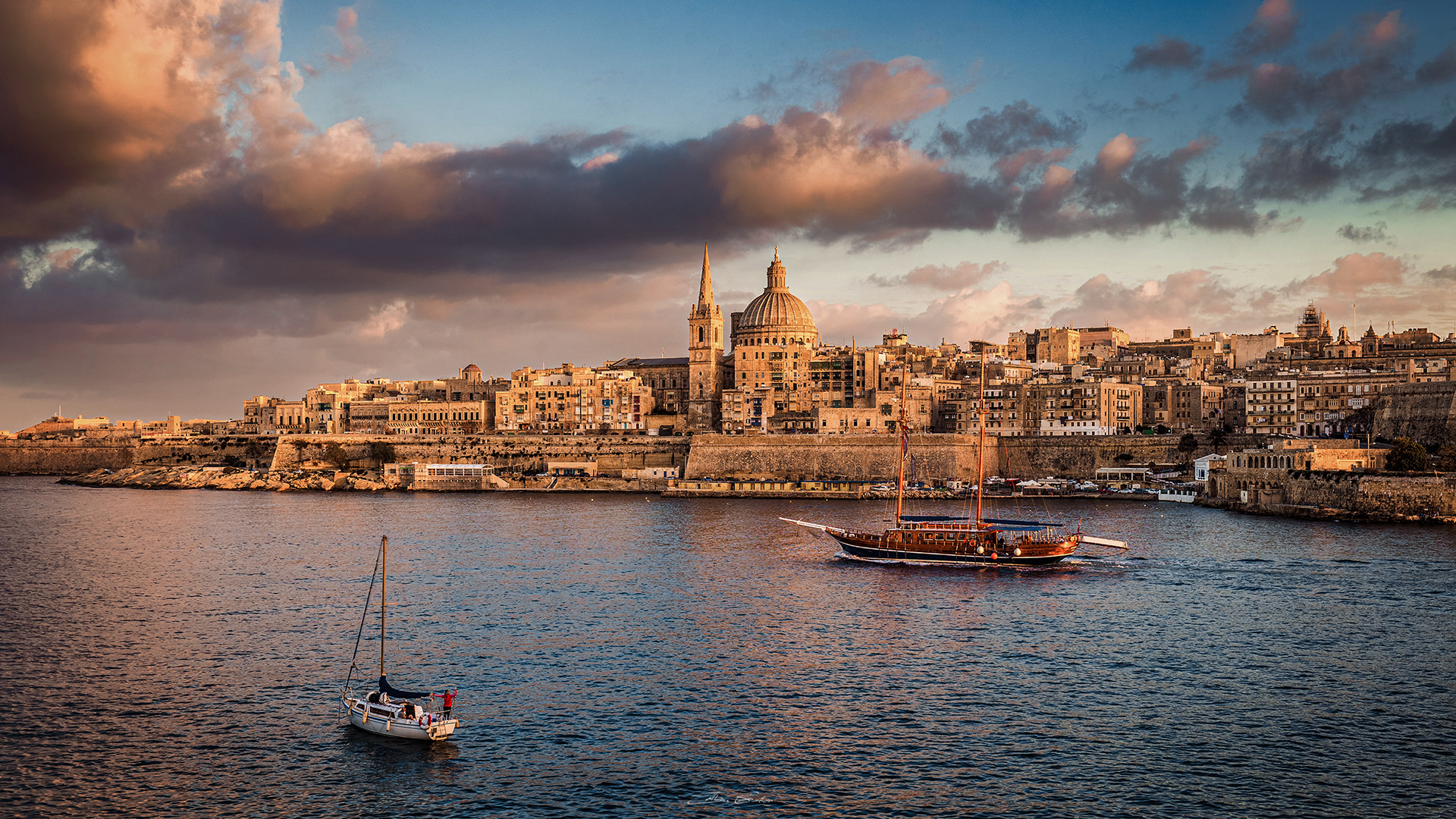 Sailboats at Valletta