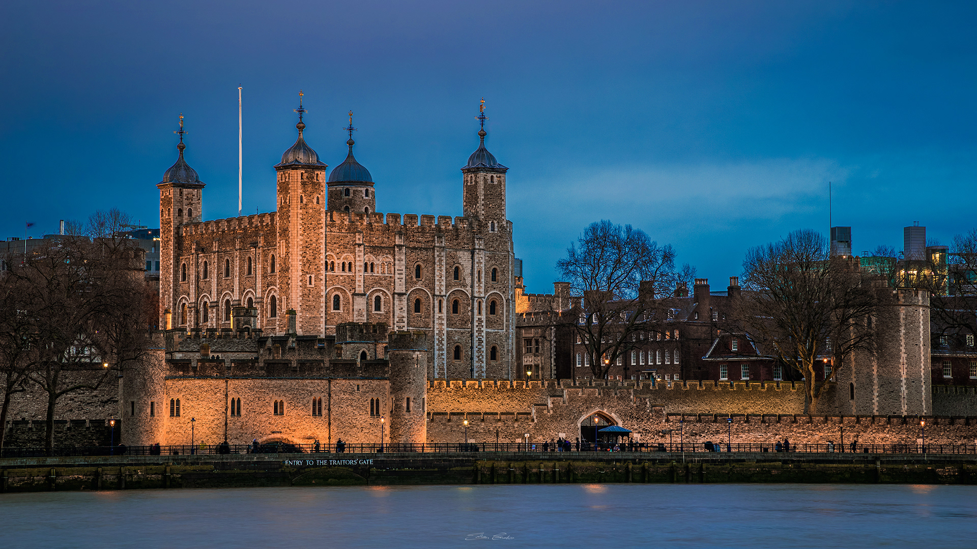 The Tower of London at dusk