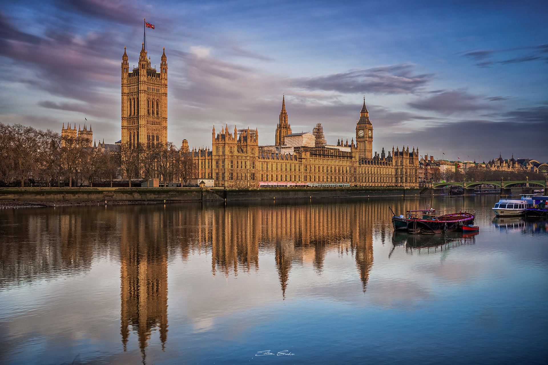 Parliament Building with the Big Ben at sunrise