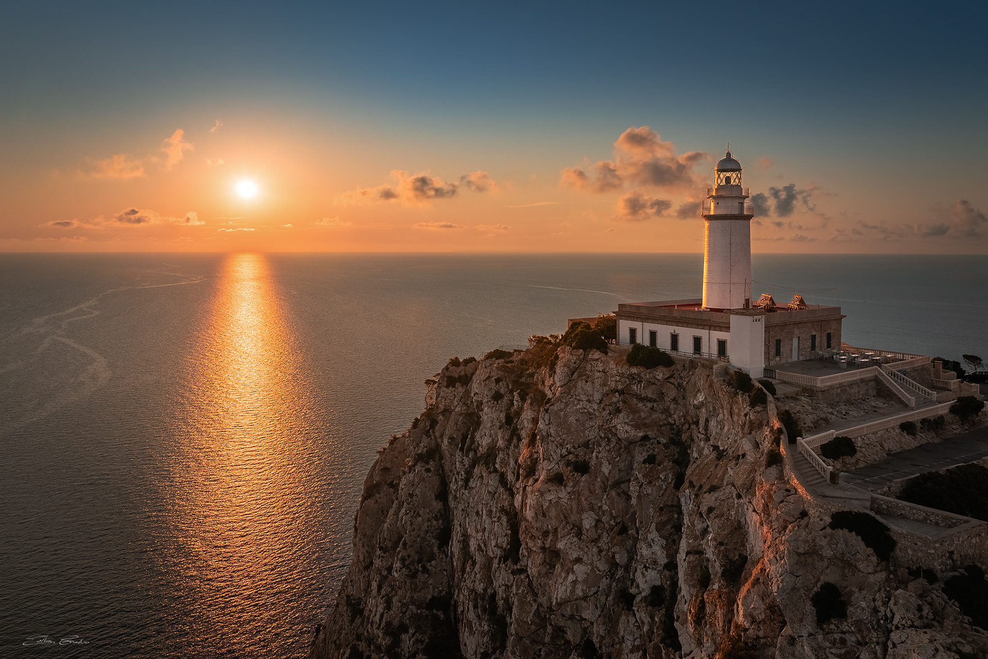 Aerial view of Cap de Formentor lighthouse