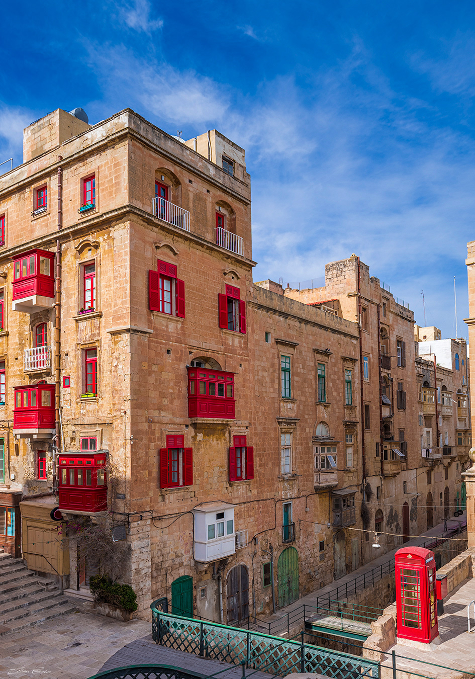 Valletta with Red British Phone Booth