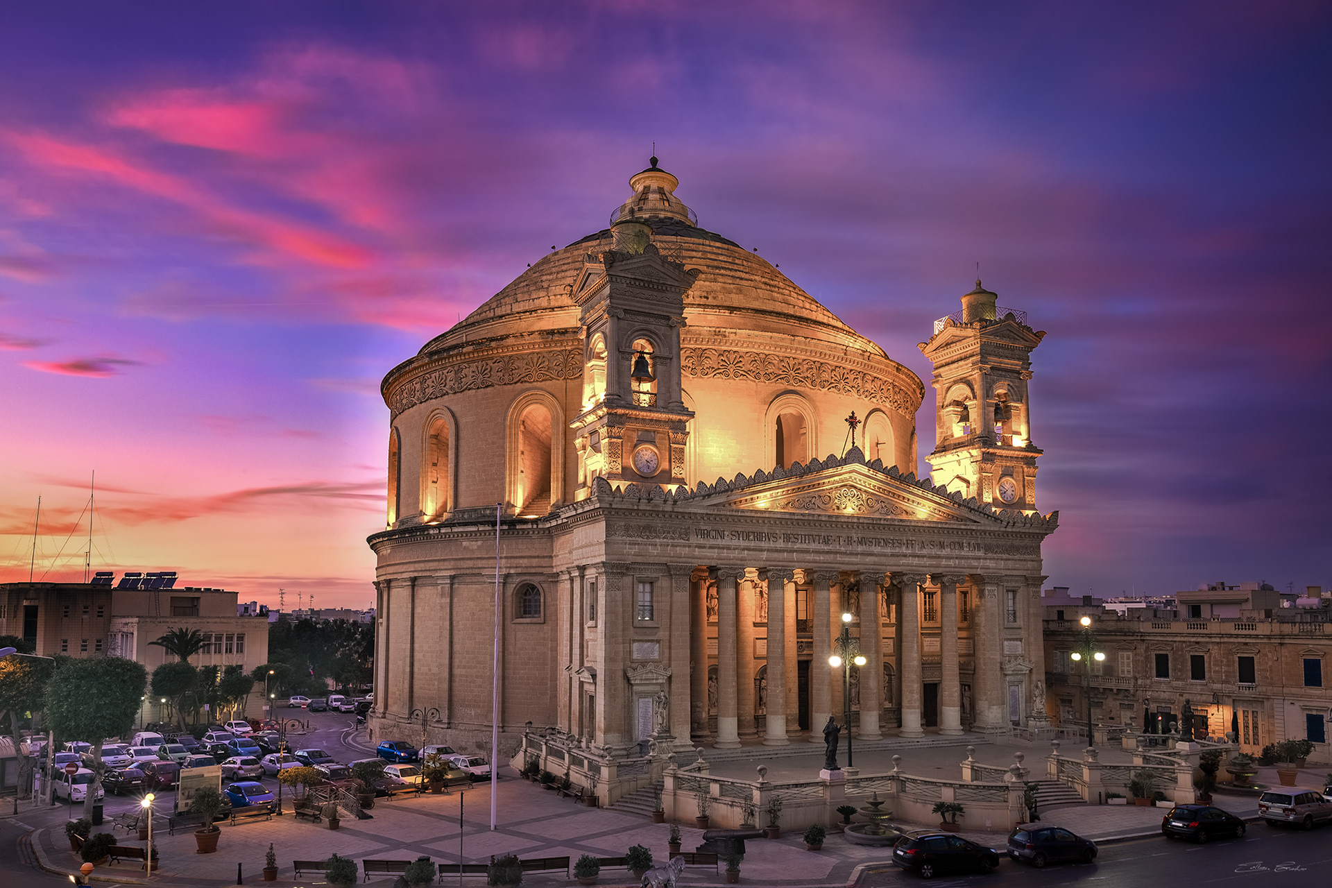 Mosta Dome at sunset