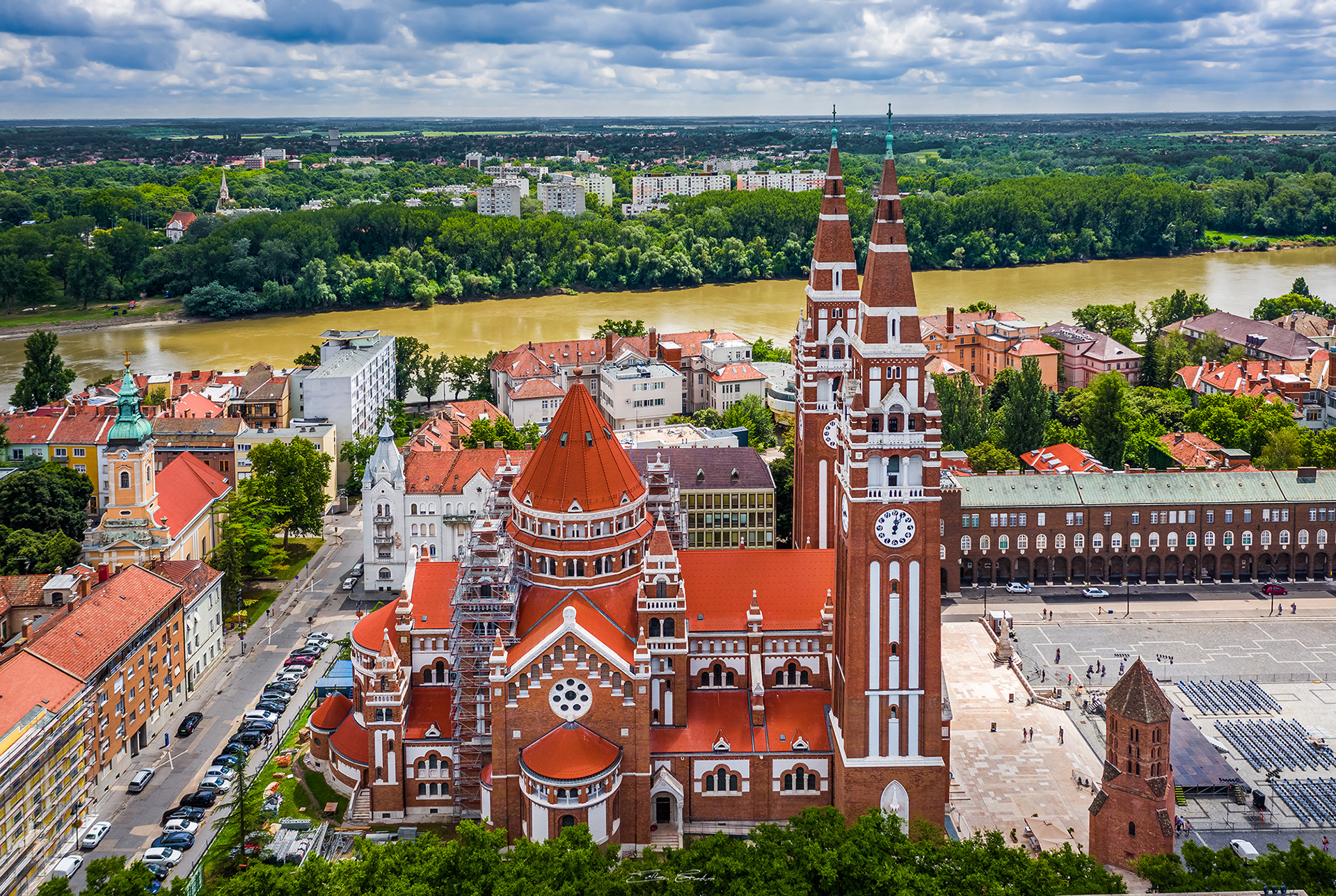 Aerial view of Szeged Cathedral / Szegedi dóm