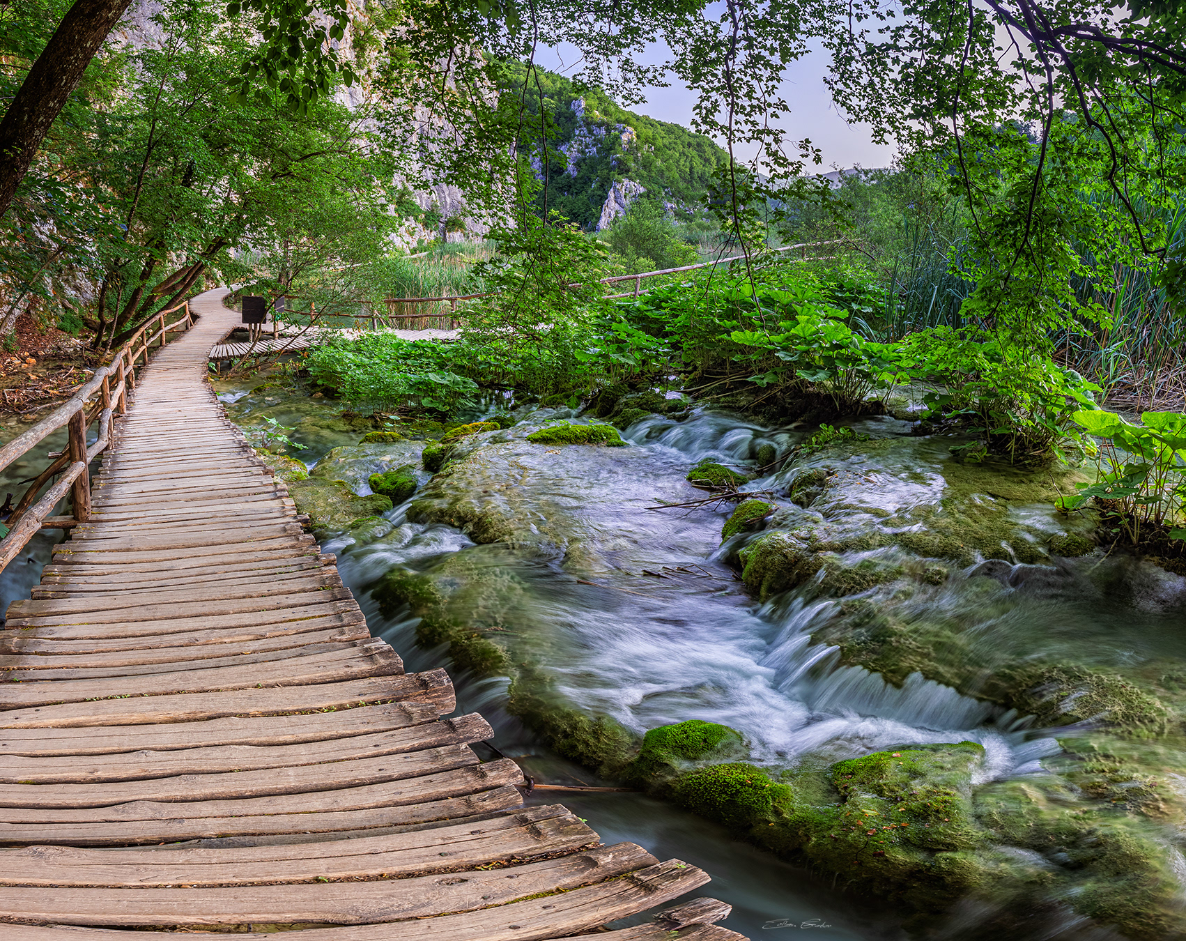 Wooden walkway at Plitvice Lakes