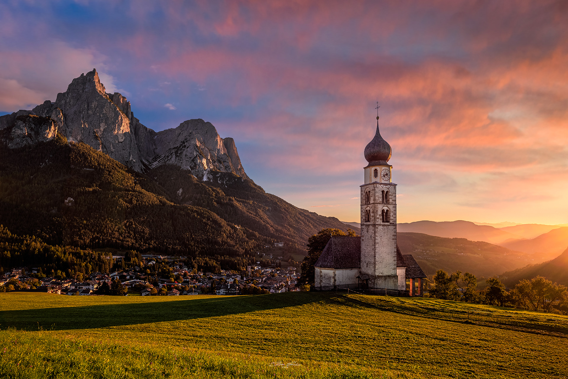 St. Valentin Church sunset