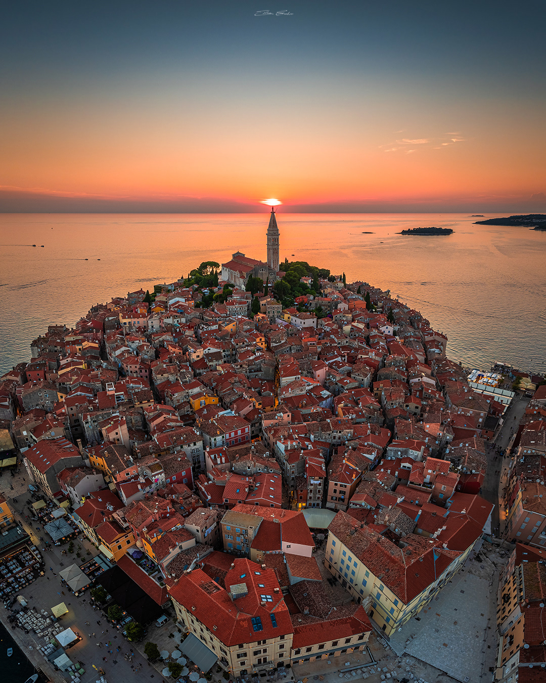 Aerial view of Rovinj, Croatia