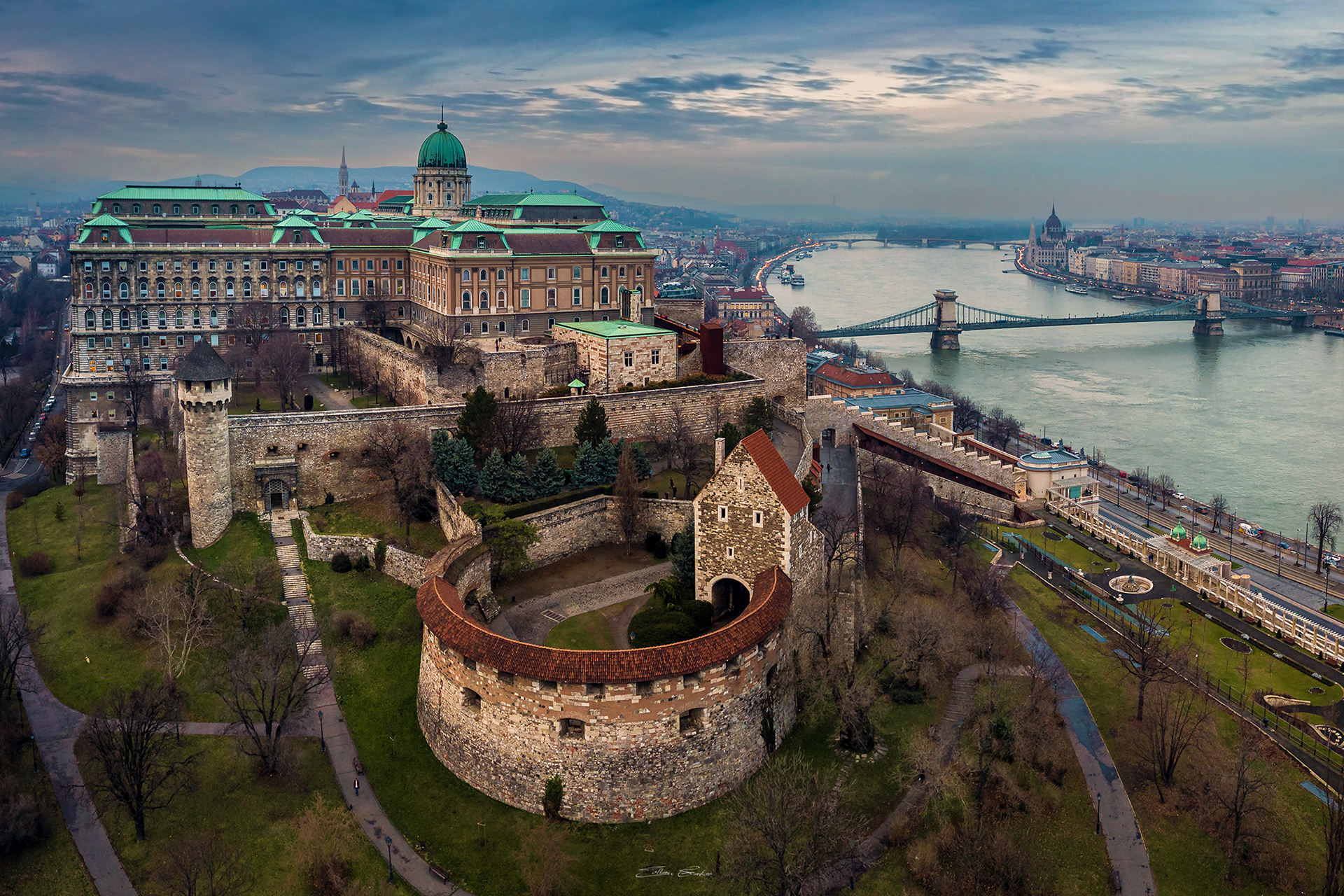 Buda Castle Royal Palace at dusk