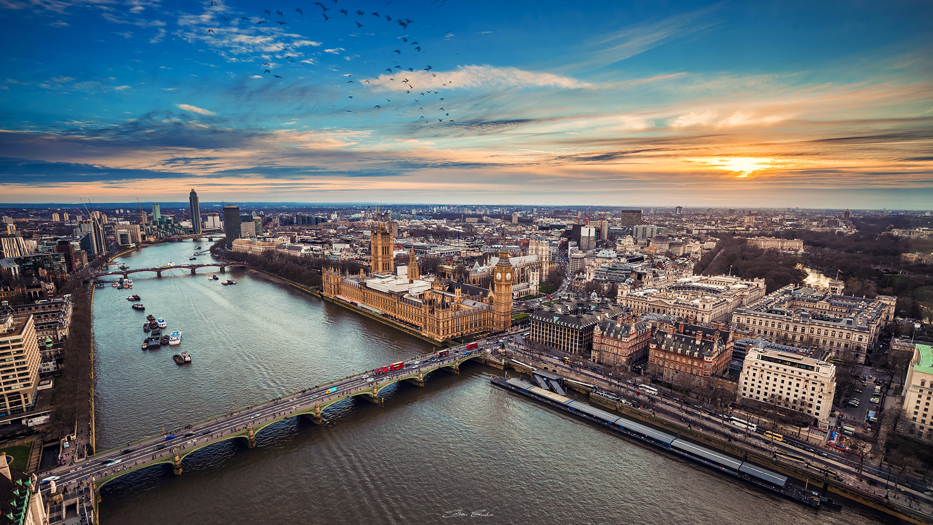 The Big Ben and Westminster Bridge