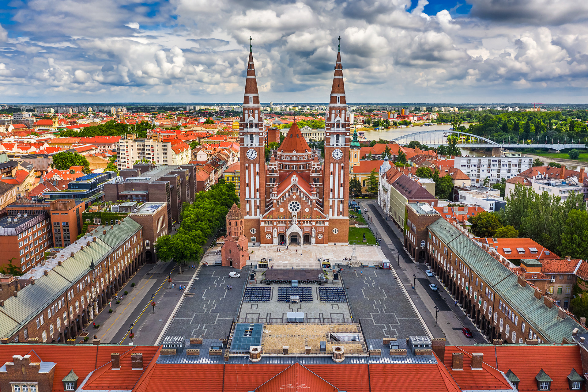 Aerial view of Szeged Cathedral / Szegedi dóm