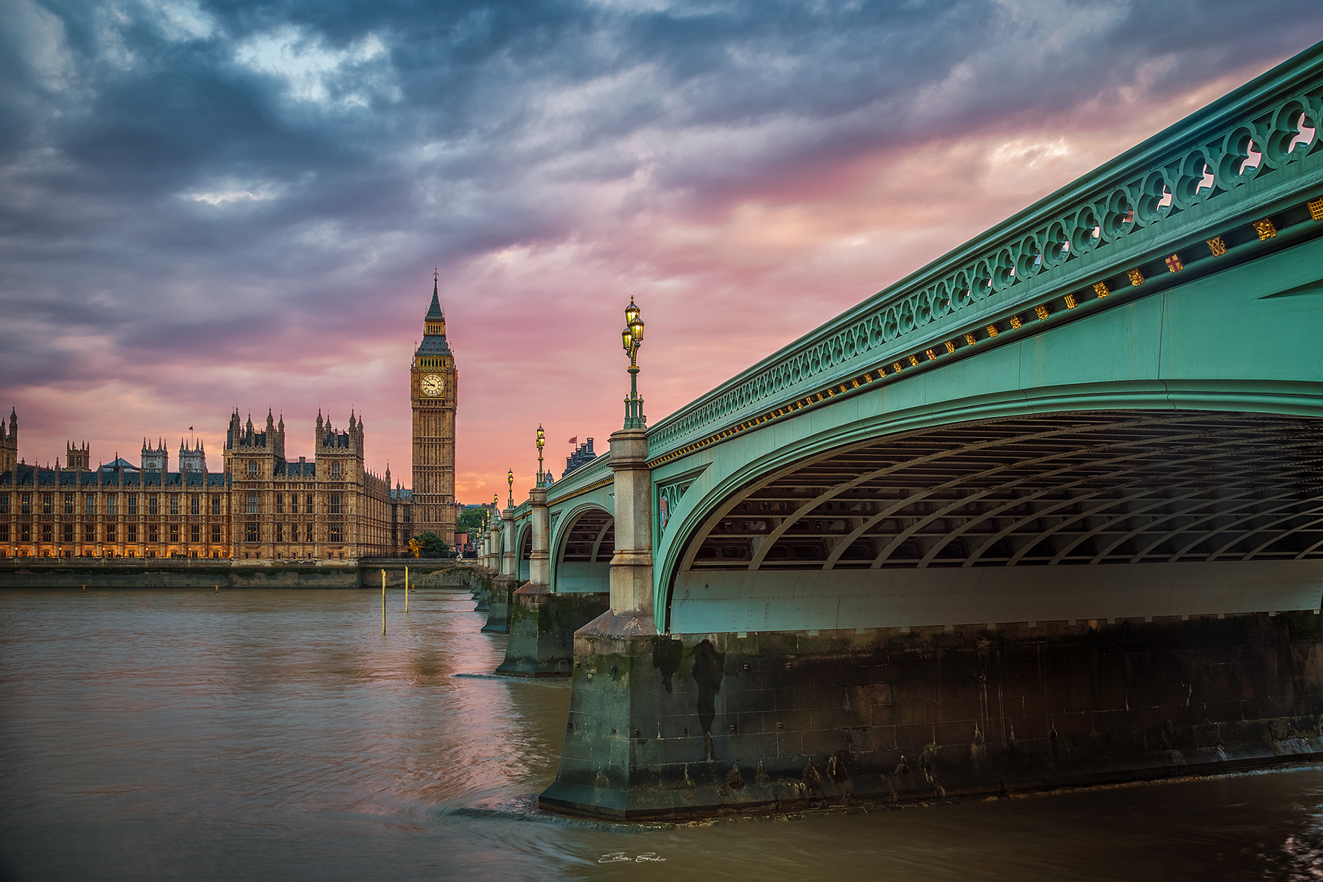 The Big Ben and Westminster Bridge