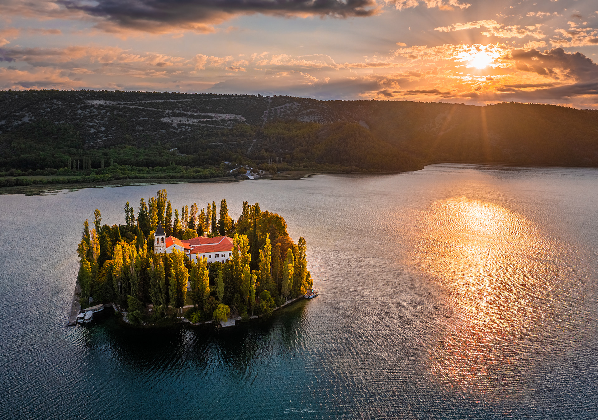 Island of Visovac with the Roman Catholic Visovac Monastery