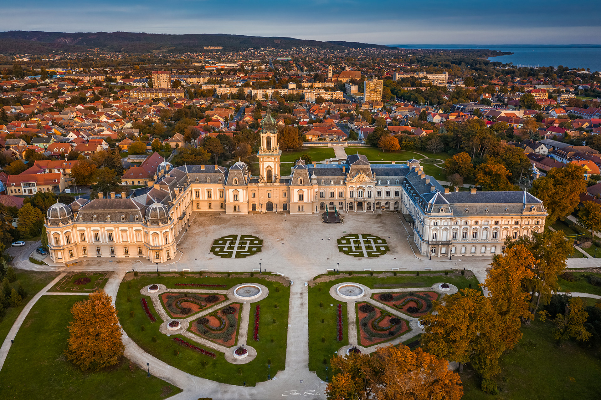 Aerial view of Festetics Palace