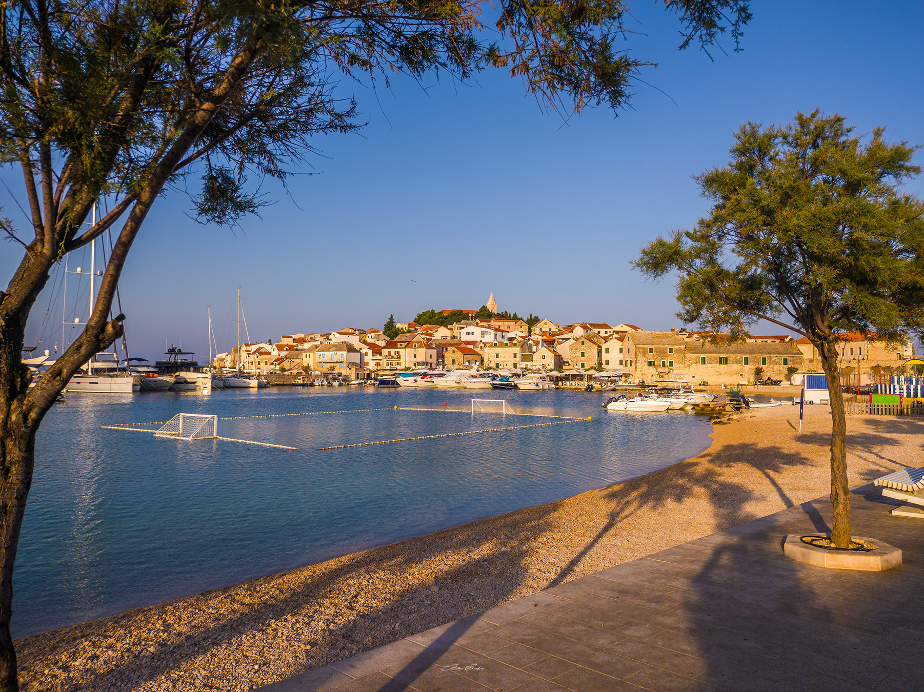 Primosten harbour at sunrise