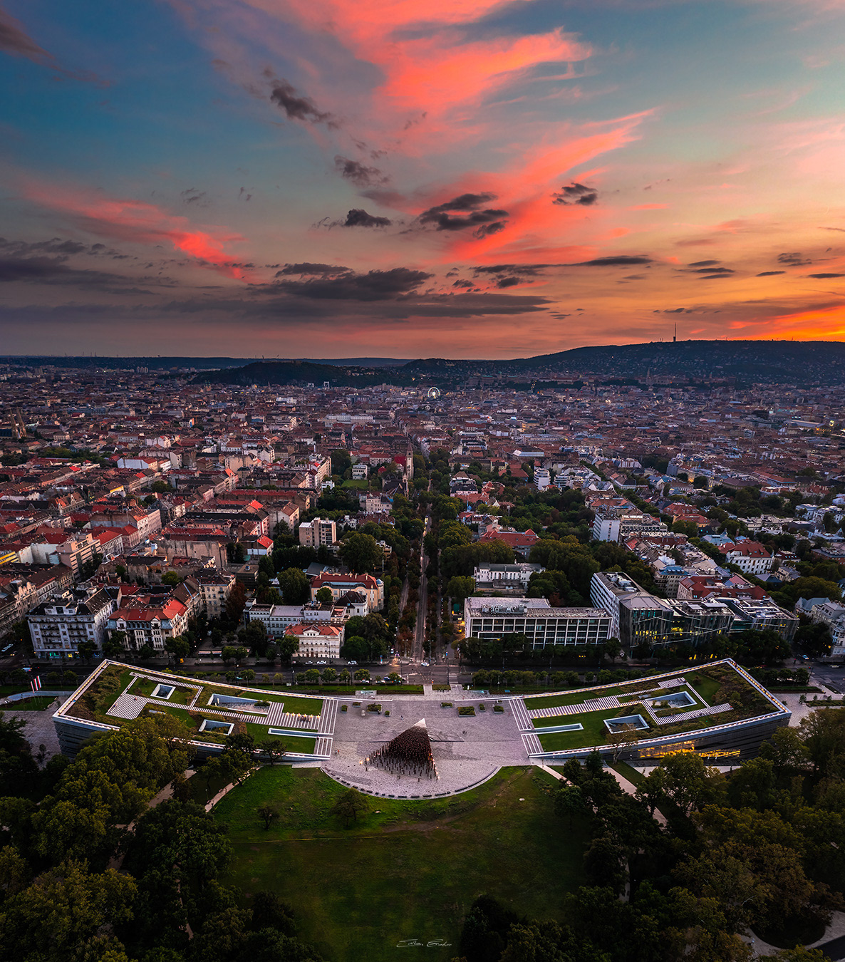 Museum of Ethnography from above - Budapest