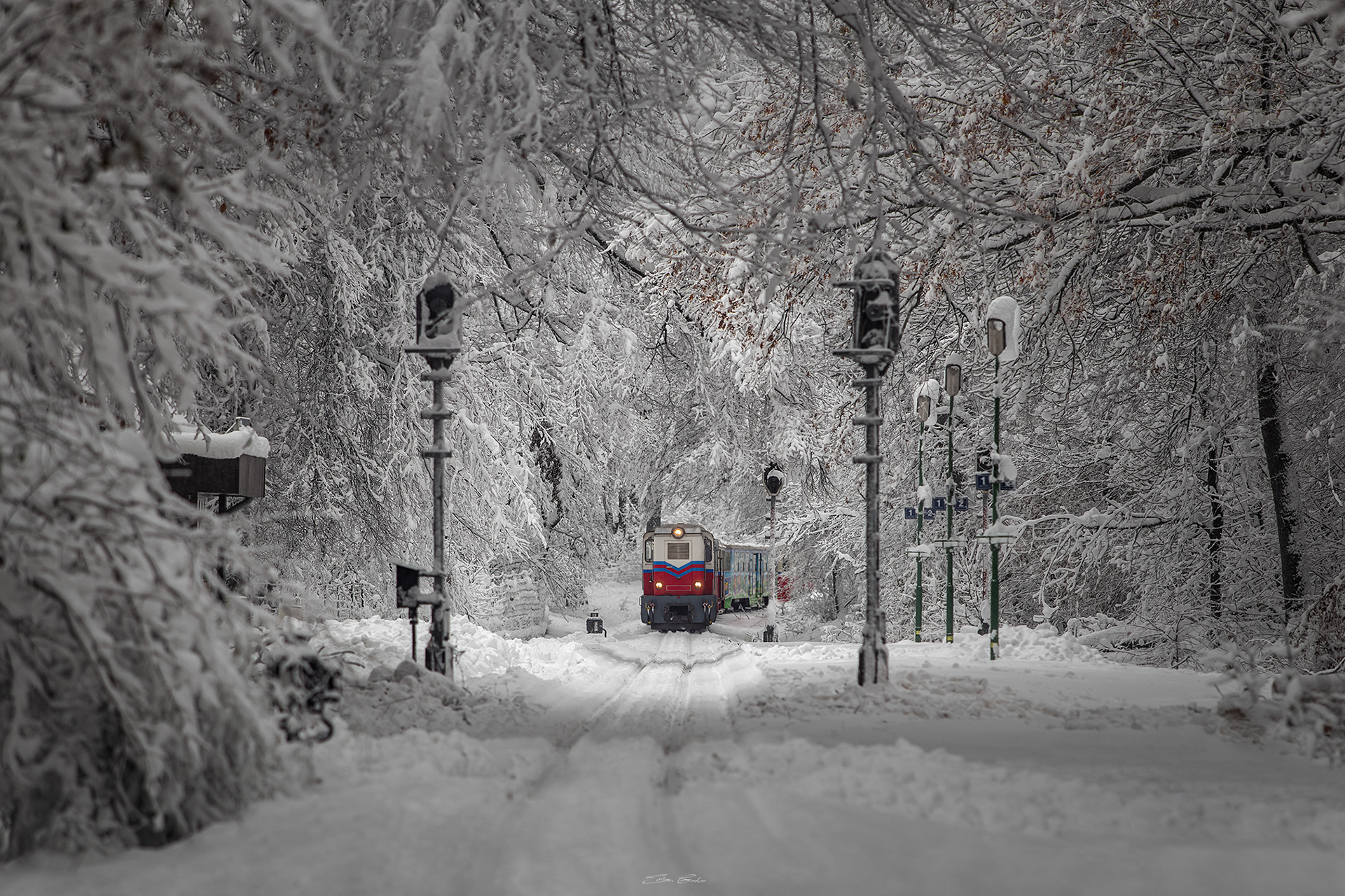 Children's Railroad in the Buda Hills of Budapest, Hungary