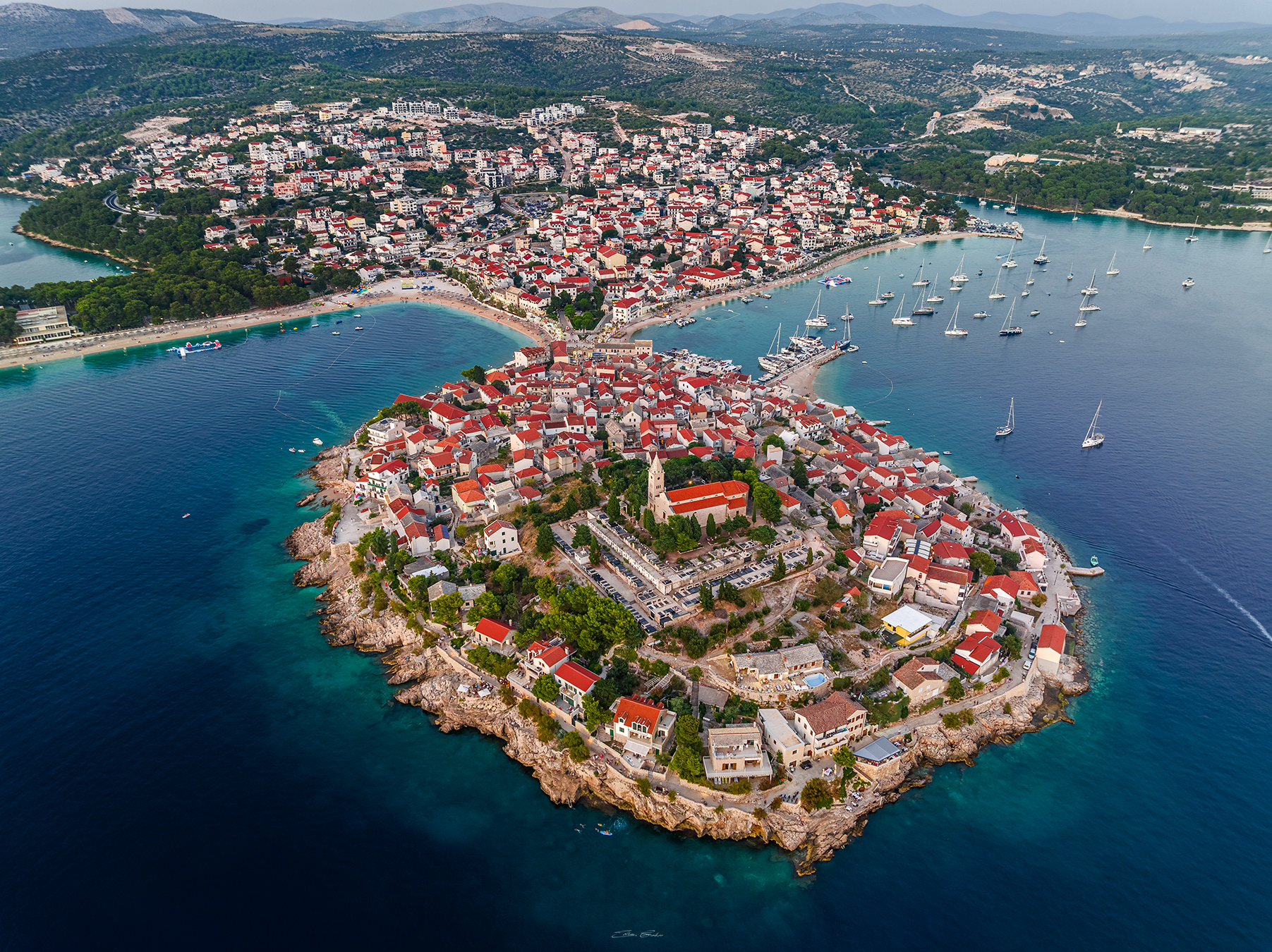 Aerial view of Primošten - Croatia