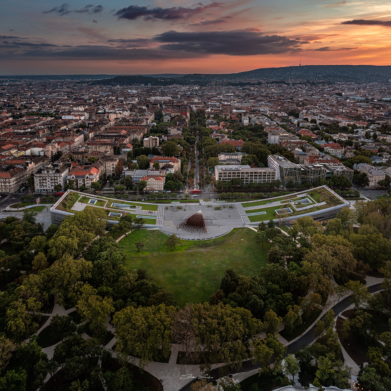 Museum of Ethnography from above - Budapest