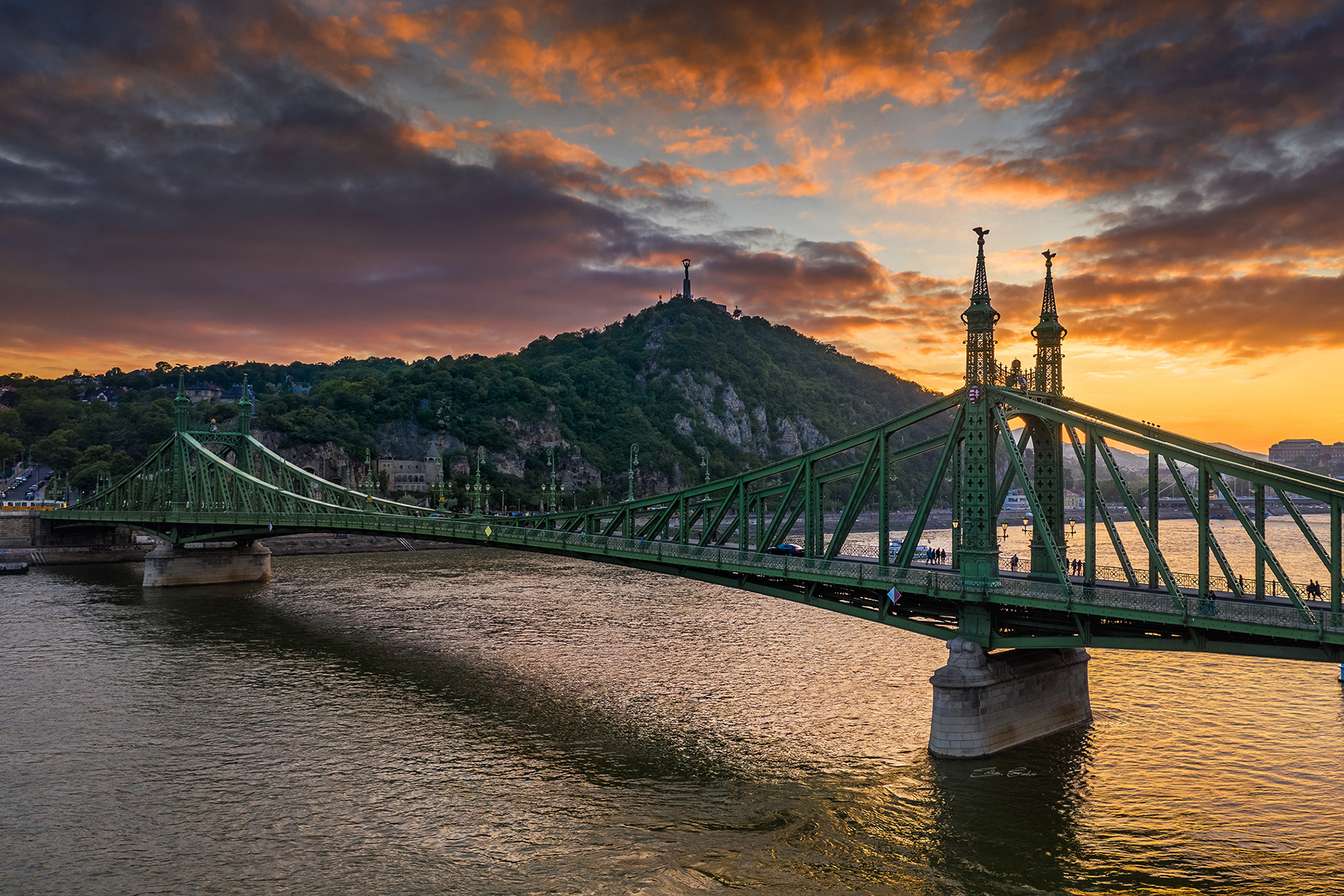 Liberty Bridge at sunset
