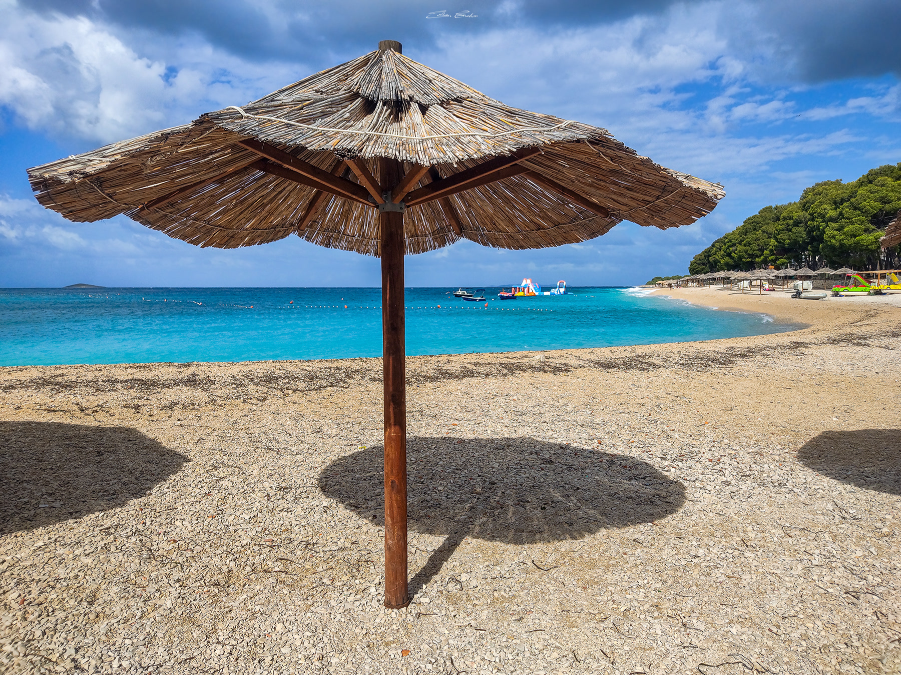 Reed Sunshade at Primosten beach