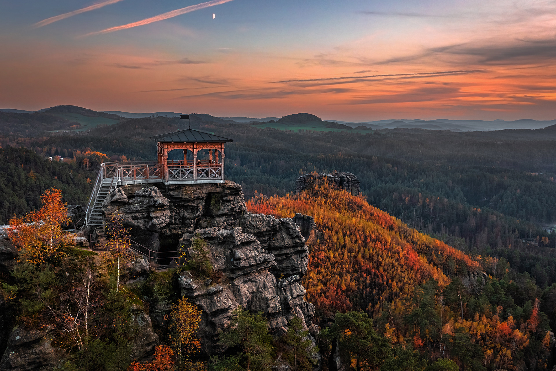 Aerial view of Mariina Vyhlidka (Mary's view) lookout