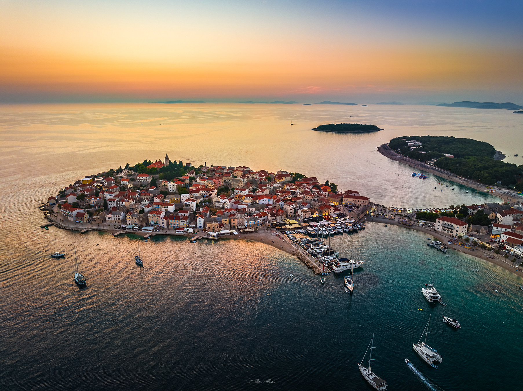 Aerial view of Primošten - Croatia