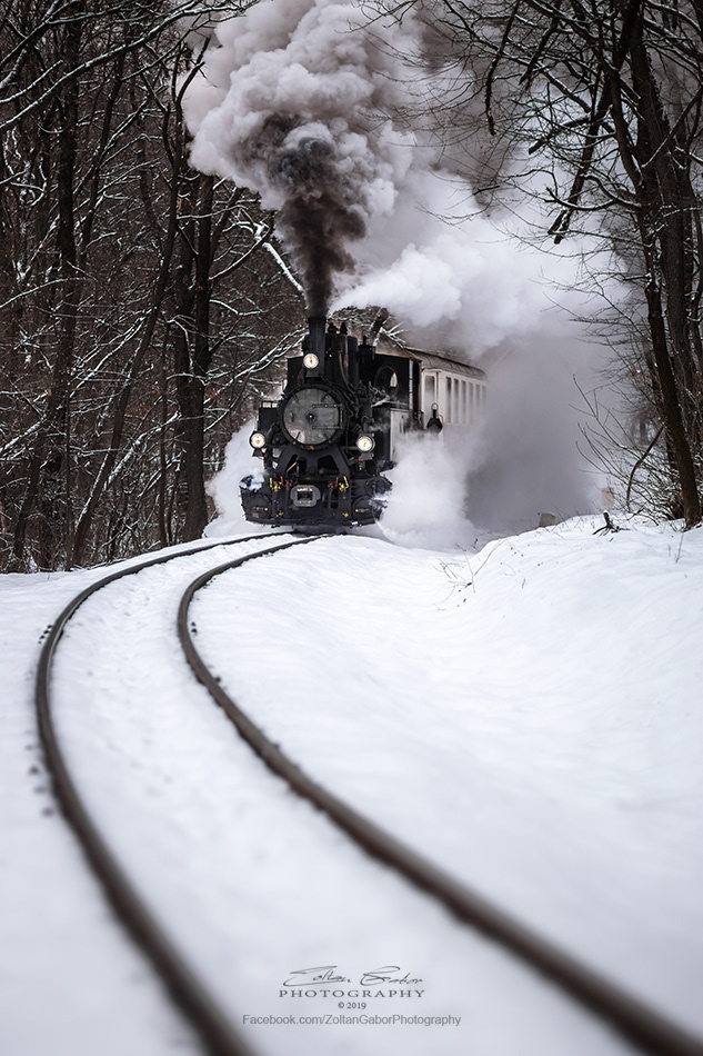Nostalgic Locomotive in the Buda Hills of Budapest, Hungary