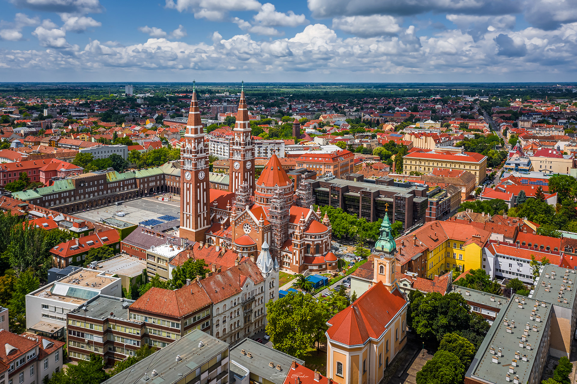 Aerial view of Szeged Cathedral / Szegedi dóm