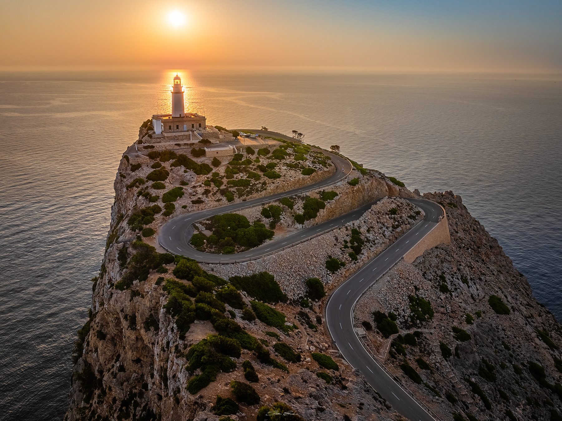 Aerial view of Cap de Formentor lighthouse