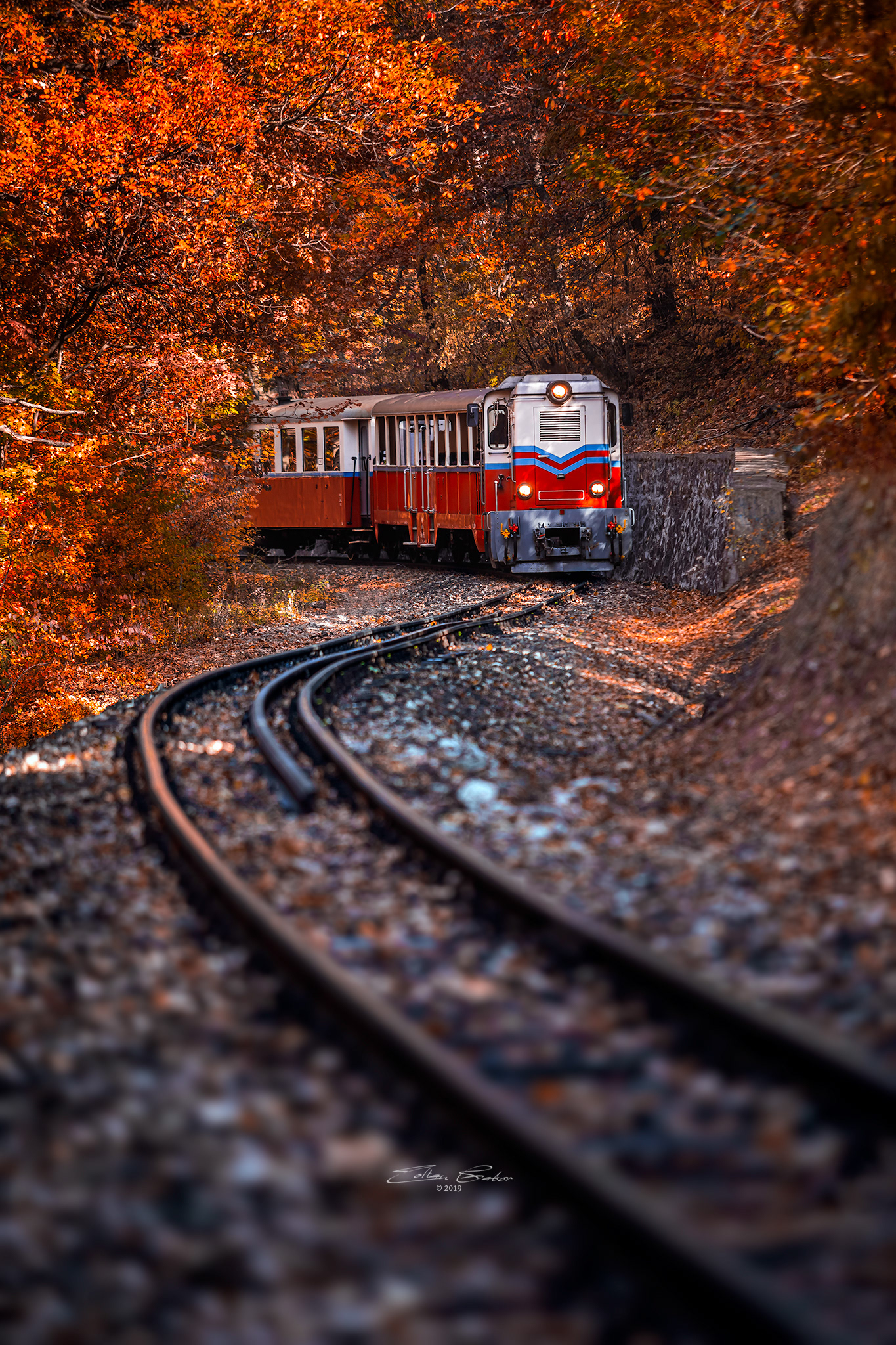 Children's Railroad in the Buda Hills of Budapest, Hungary