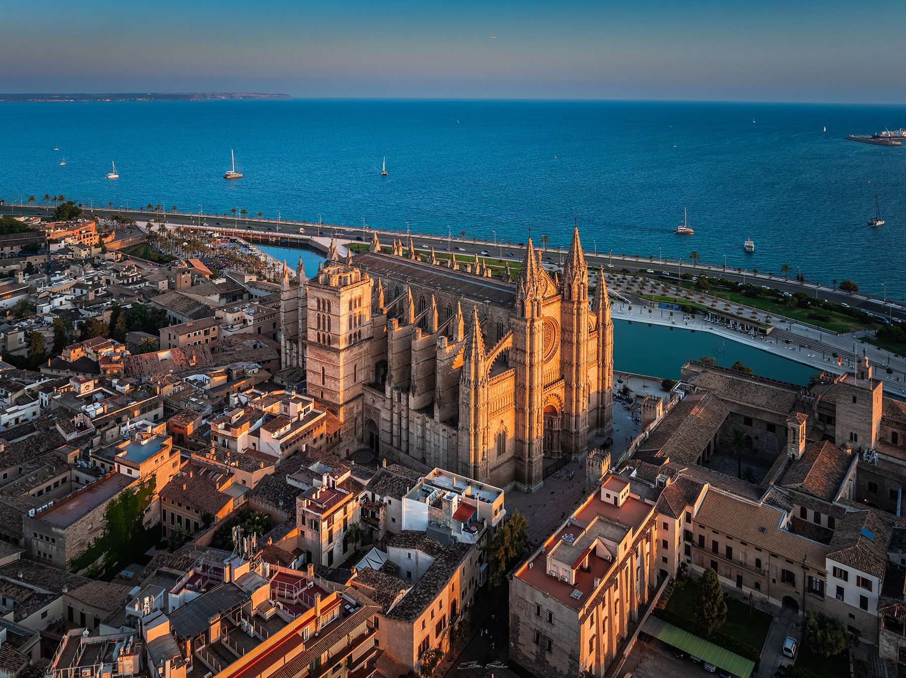 Aerial view of Catedral-Basílica de Santa María de Mallorca