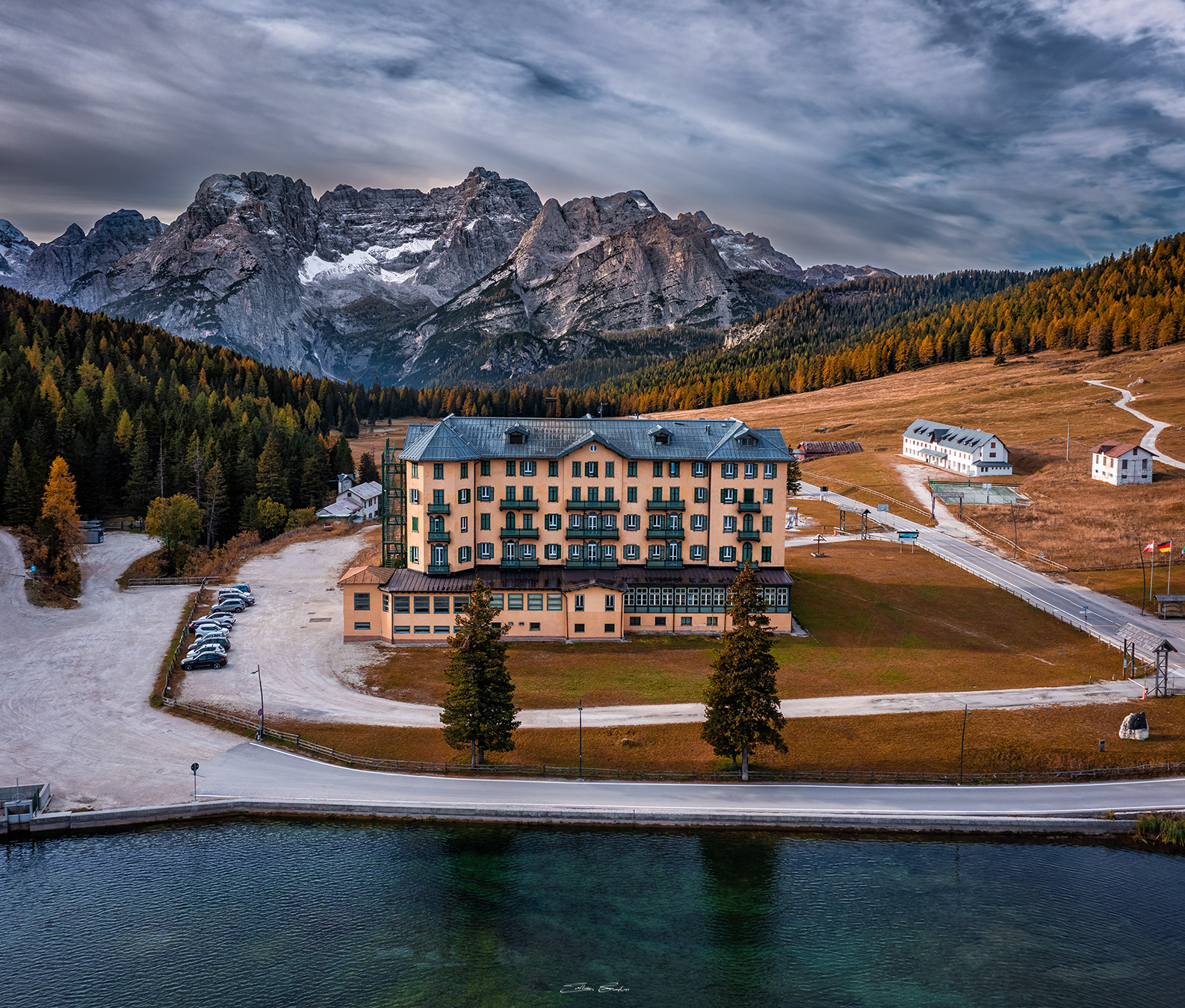Lake Misurina and Pio XII Institute rehabilitation centre