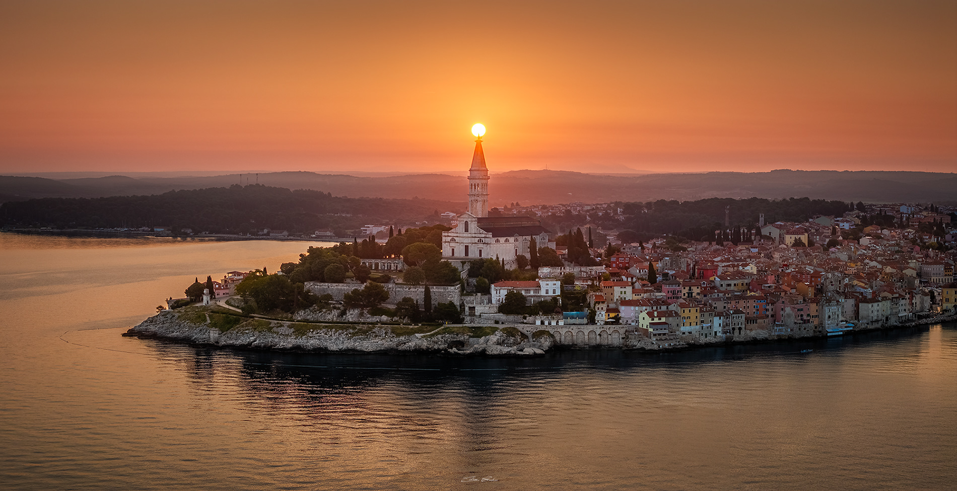 Aerial view of Rovinj, Croatia