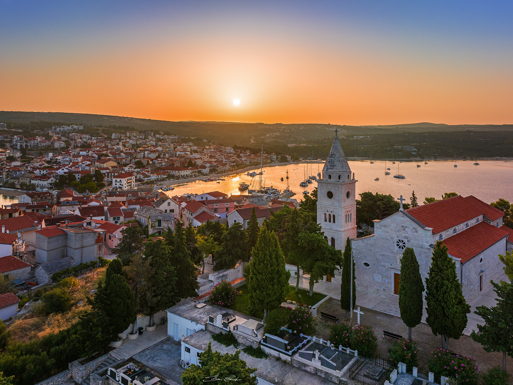 Aerial view of Primošten - Croatia