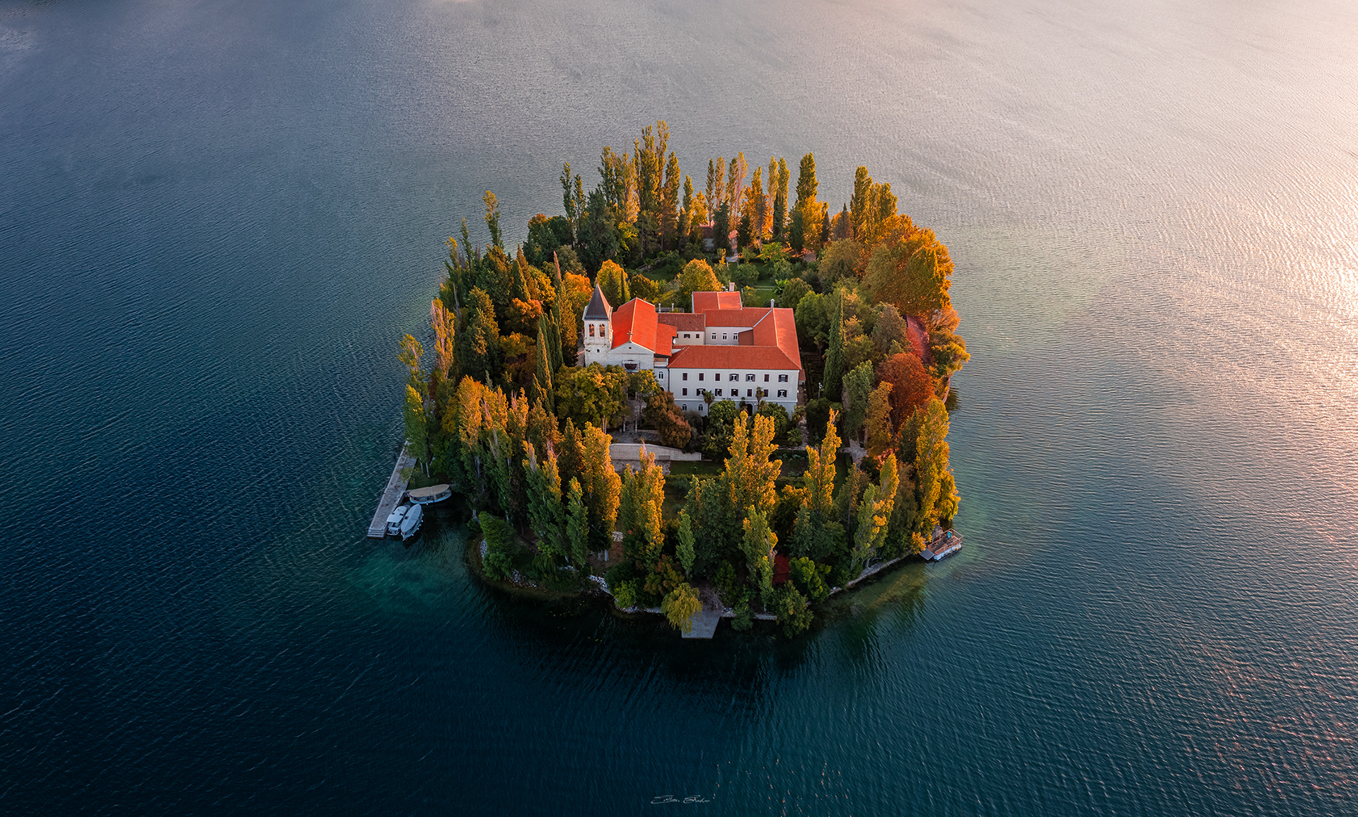 Island of Visovac with the Roman Catholic Visovac Monastery