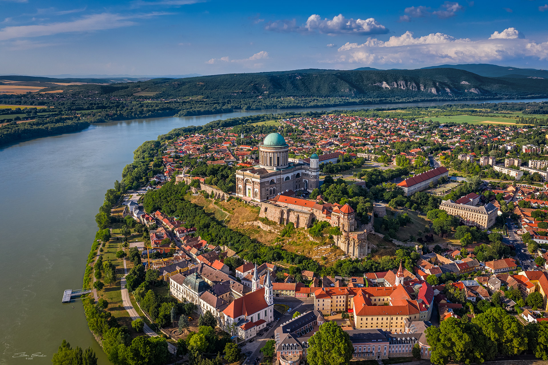 Aerial view of the Basilica of Esztergom