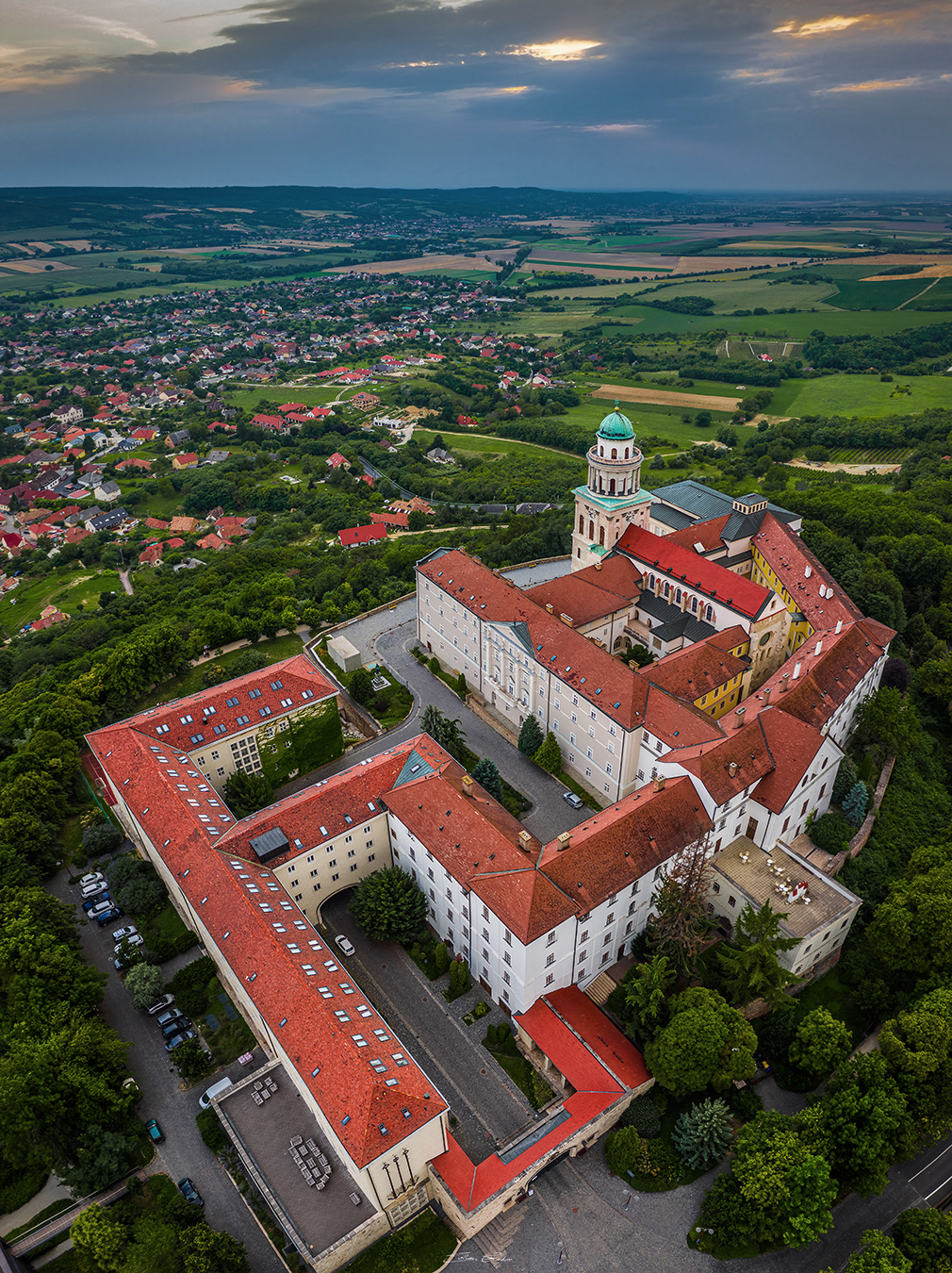 Aerial view of the The Benedictine Pannonhalma Archabbey