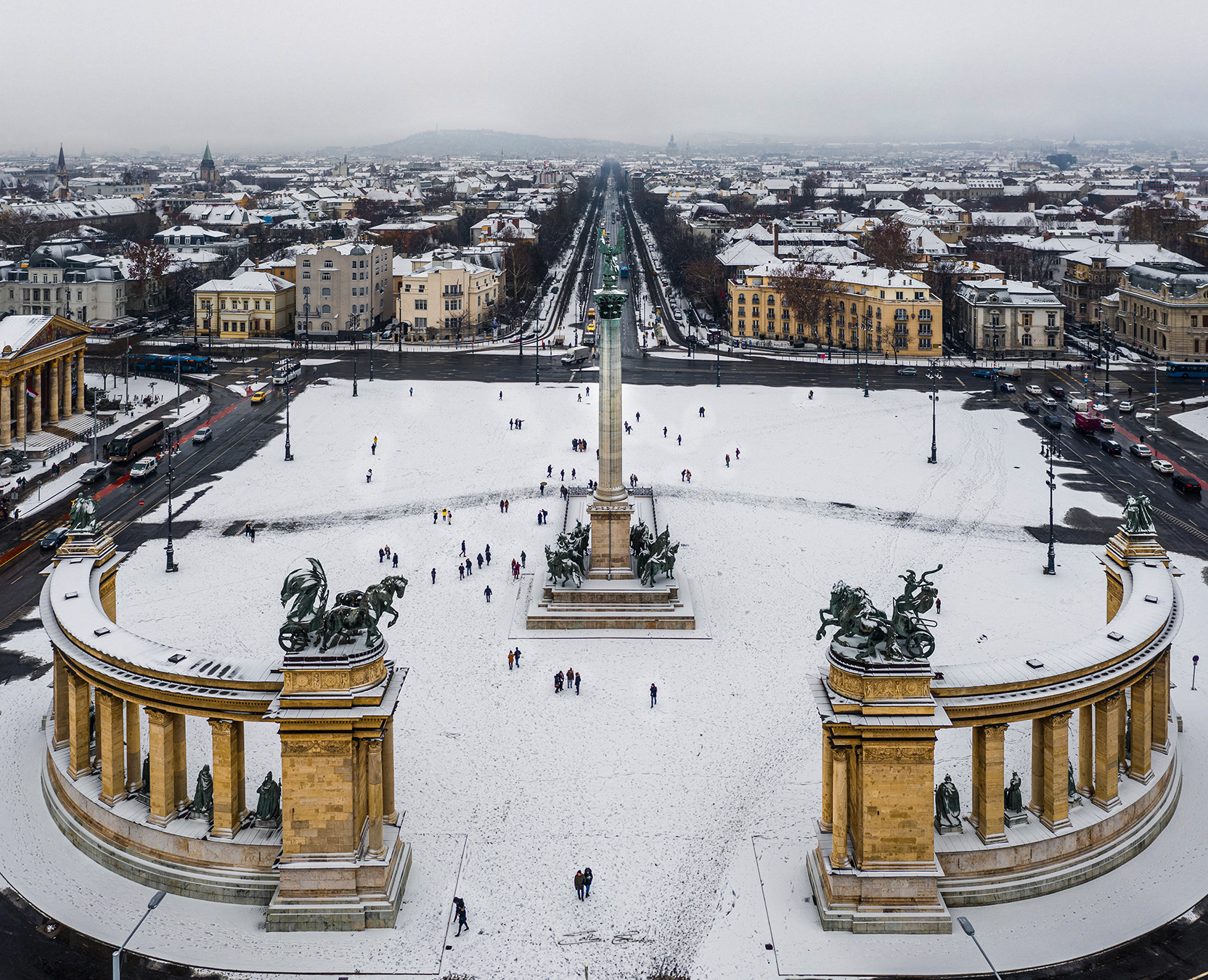 Heroes' Square at Winter Time