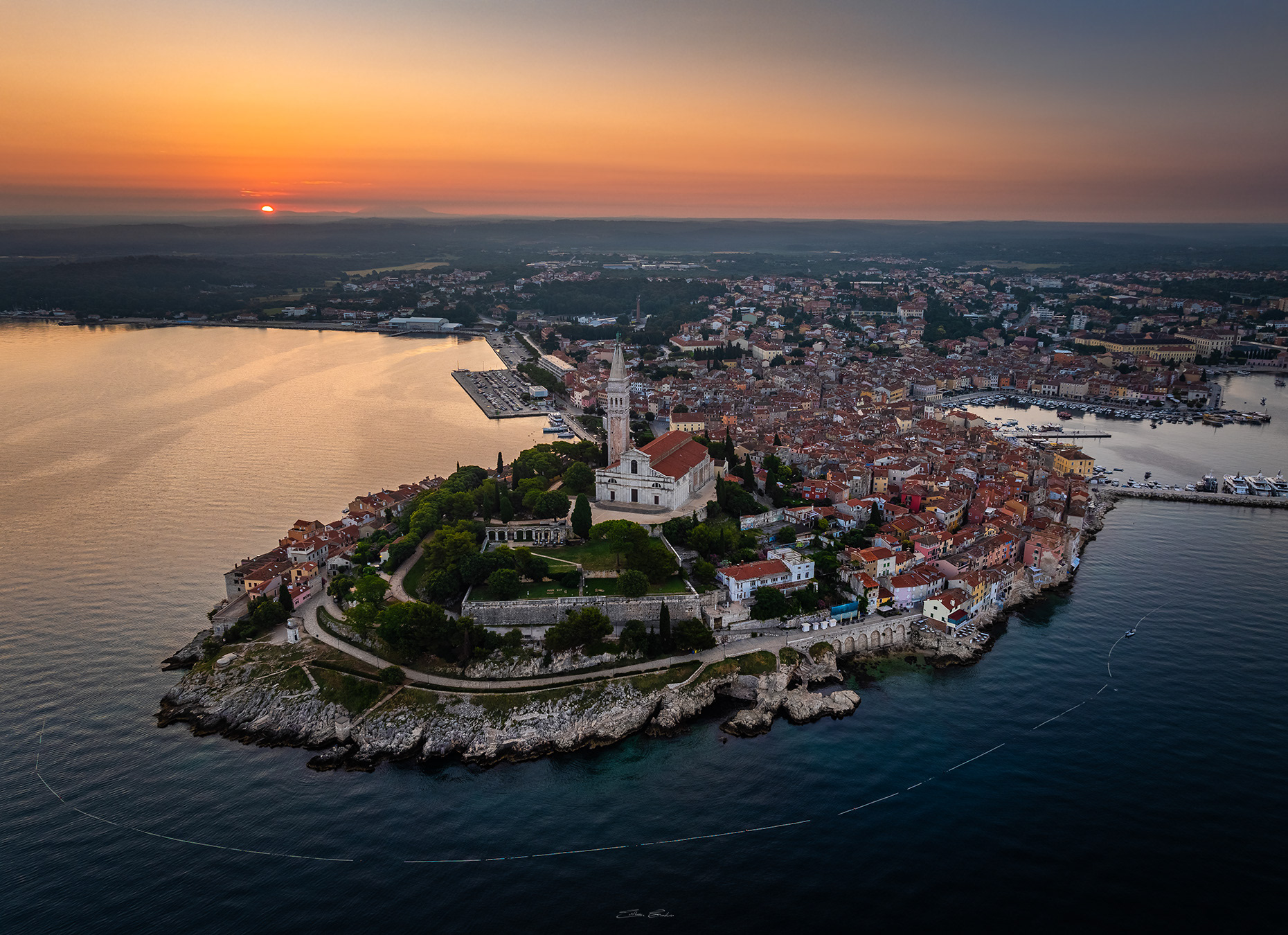 Aerial view of Rovinj, Croatia