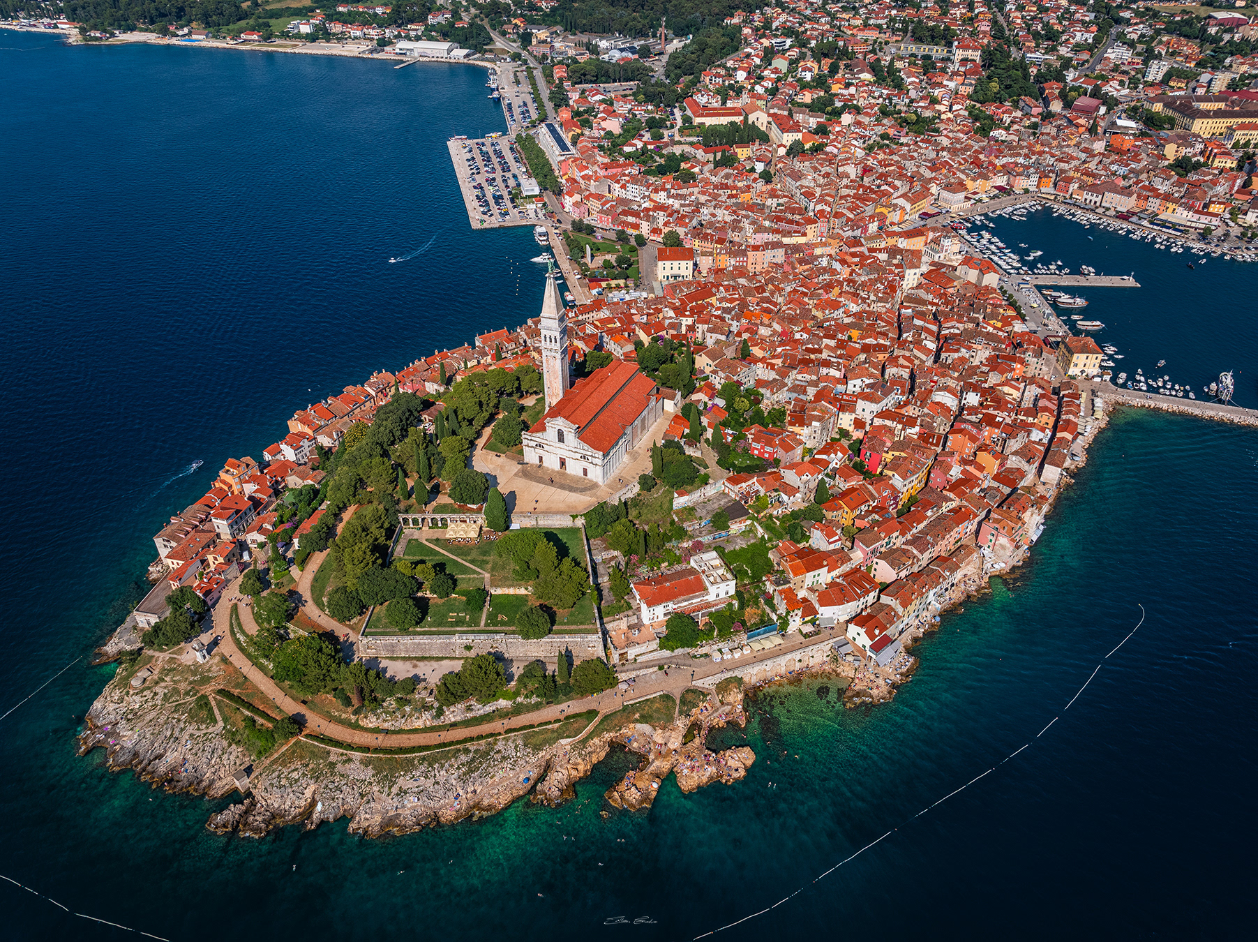 Aerial view of Rovinj, Croatia