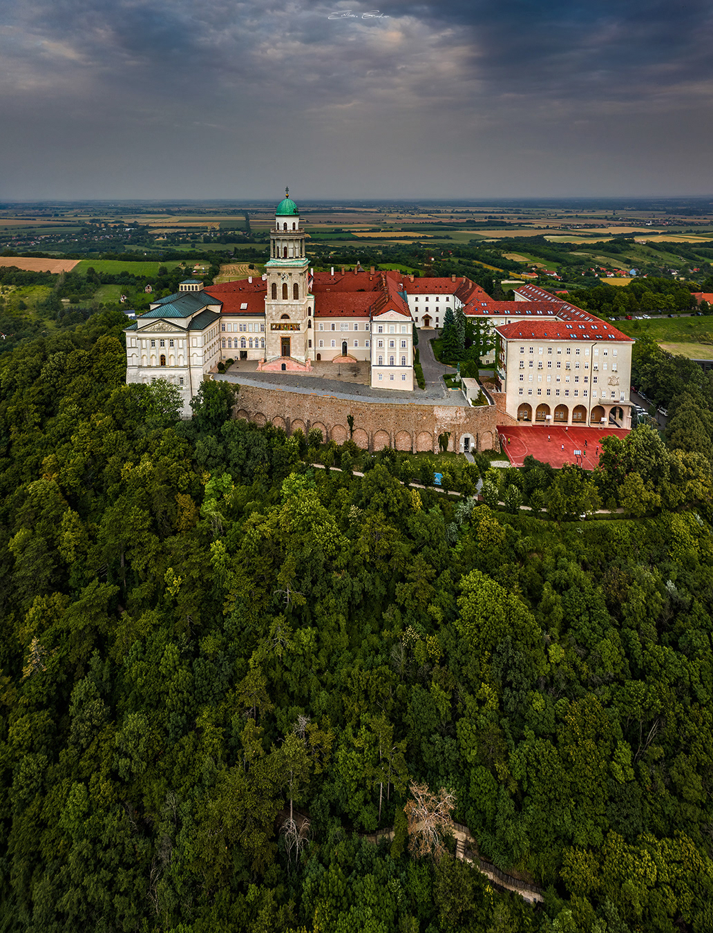 Aerial view of the The Benedictine Pannonhalma Archabbey