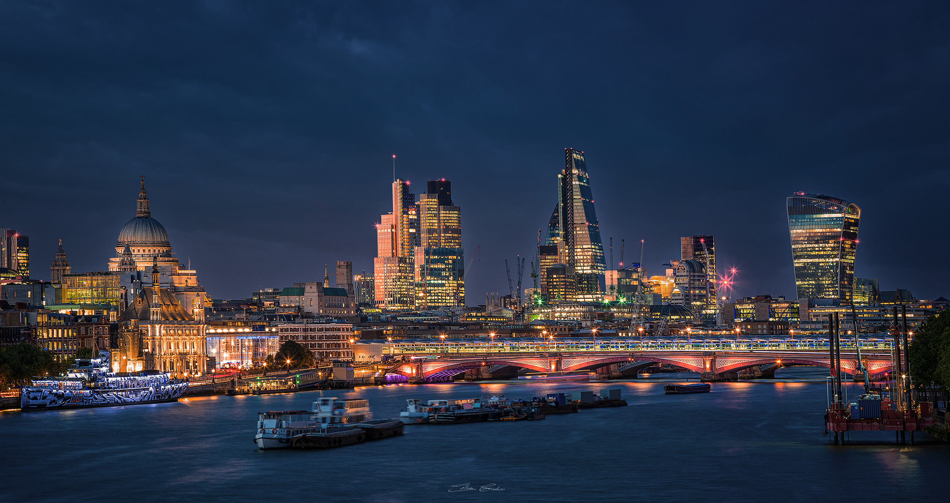 Riverbank at dusk