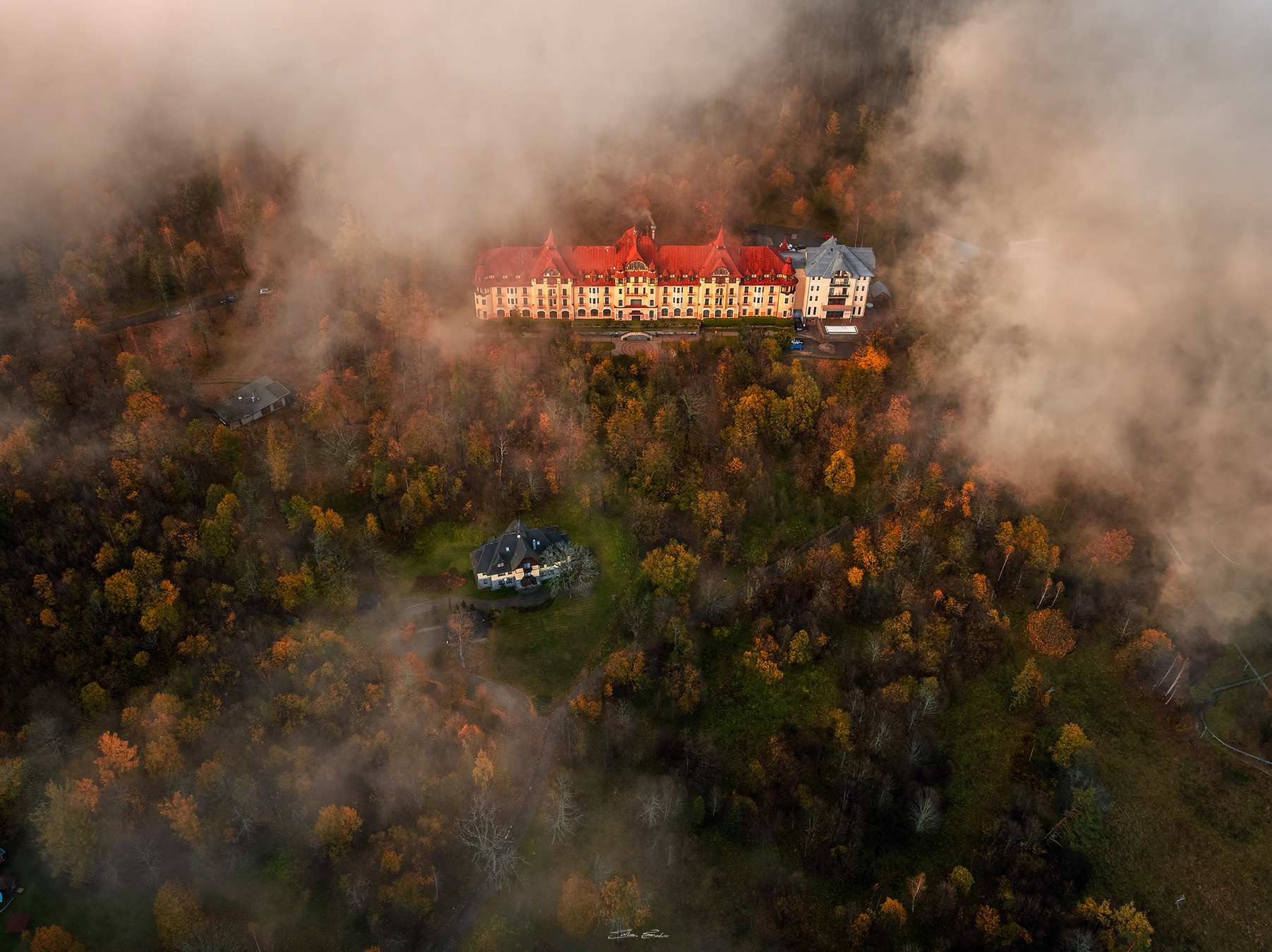 Aerial view of Grandhotel Praha Tatranská Lomnica